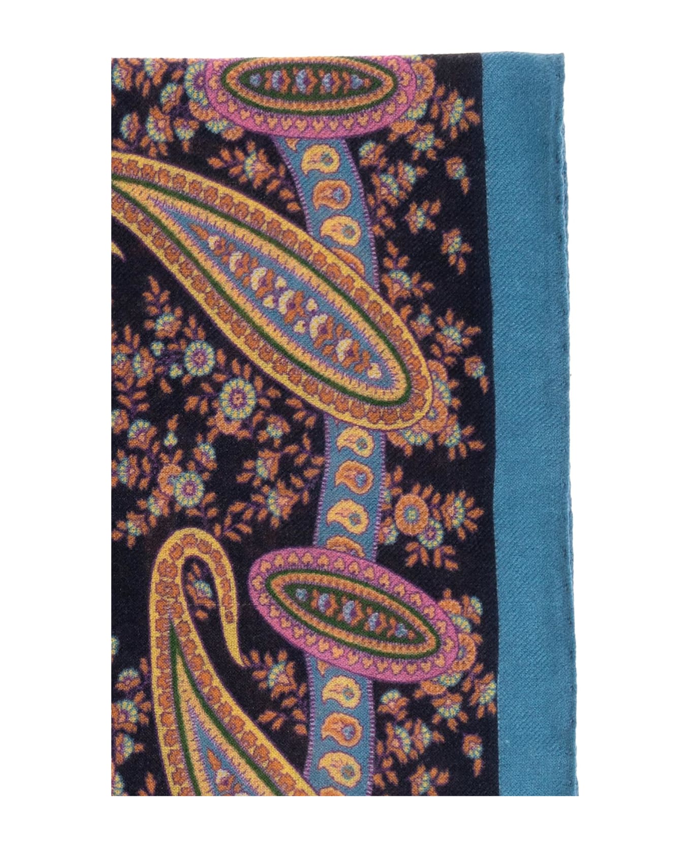 Etro Scarf With Decorative Pattern - BLACK/BLUE