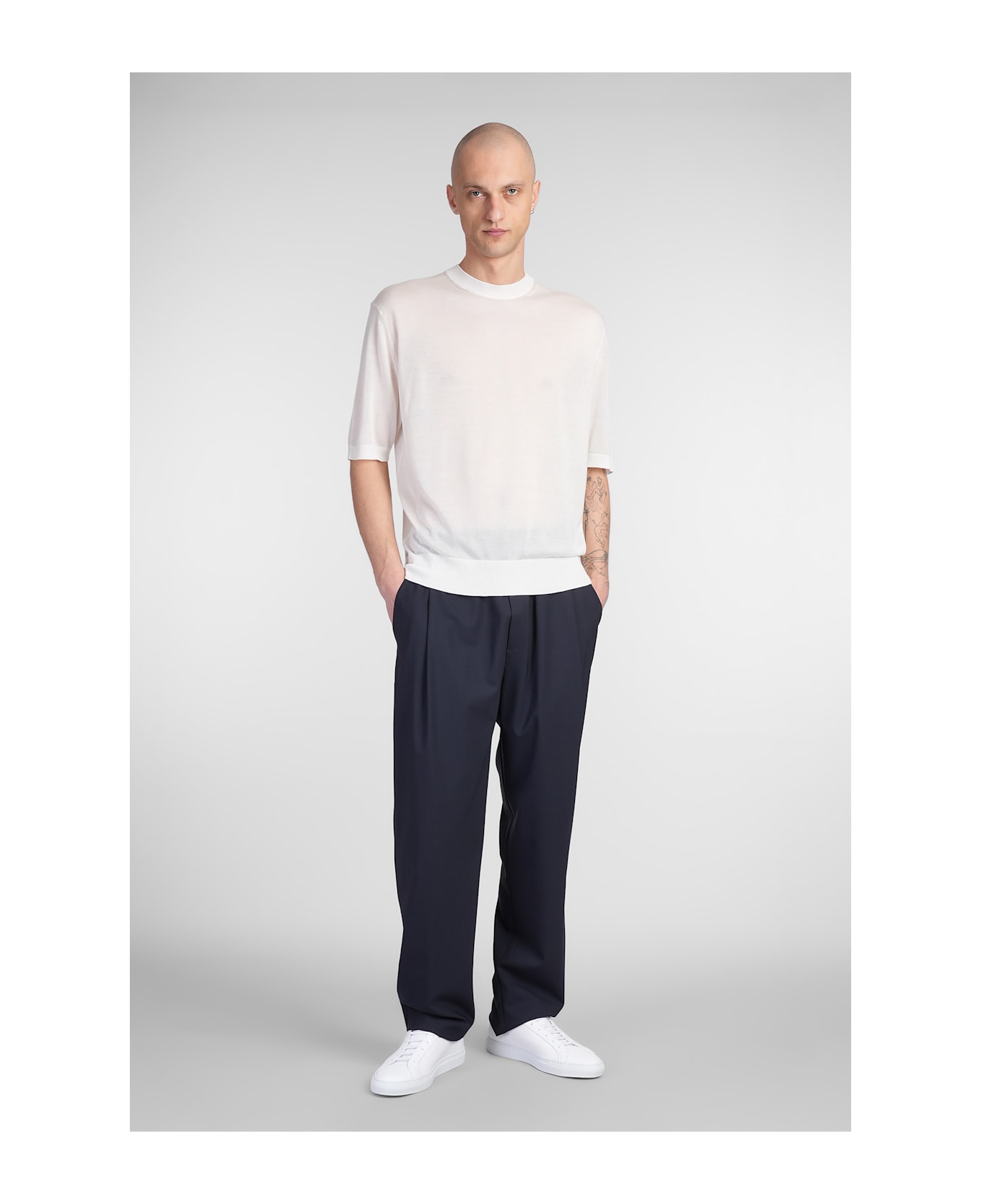 Laneus T-shirt In Beige Wool And Polyester - beige