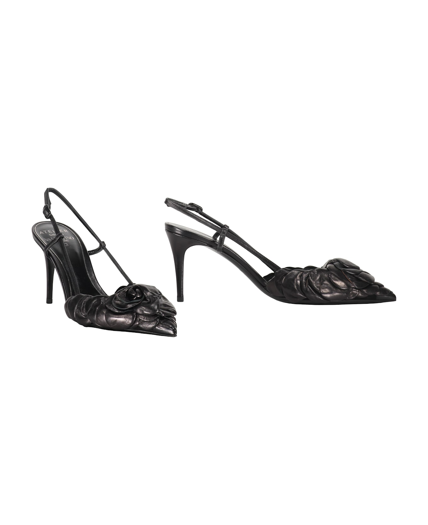 Valentino Garavani Leather Slingback Pumps - black