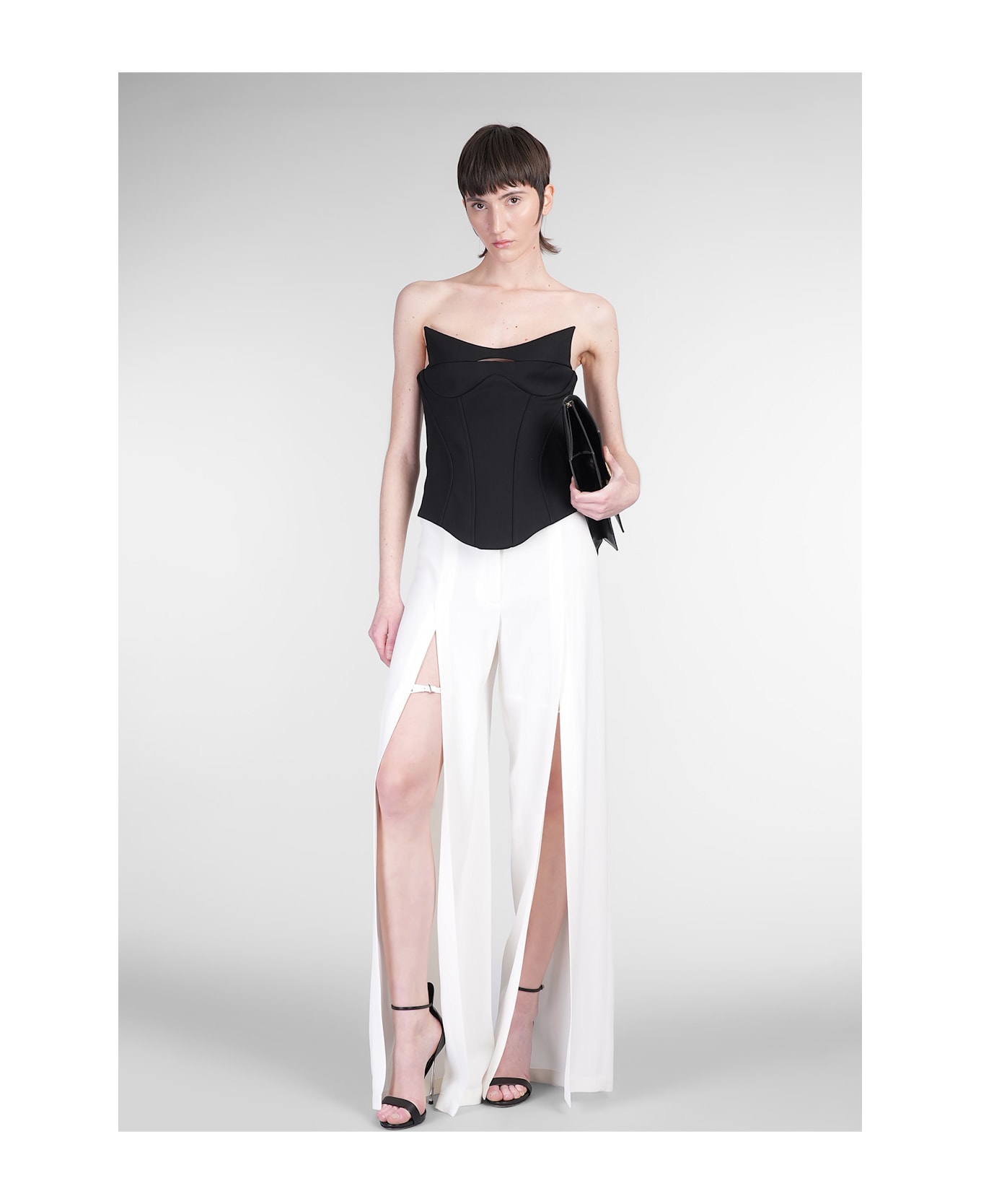 Mugler Pants In White Viscose - white