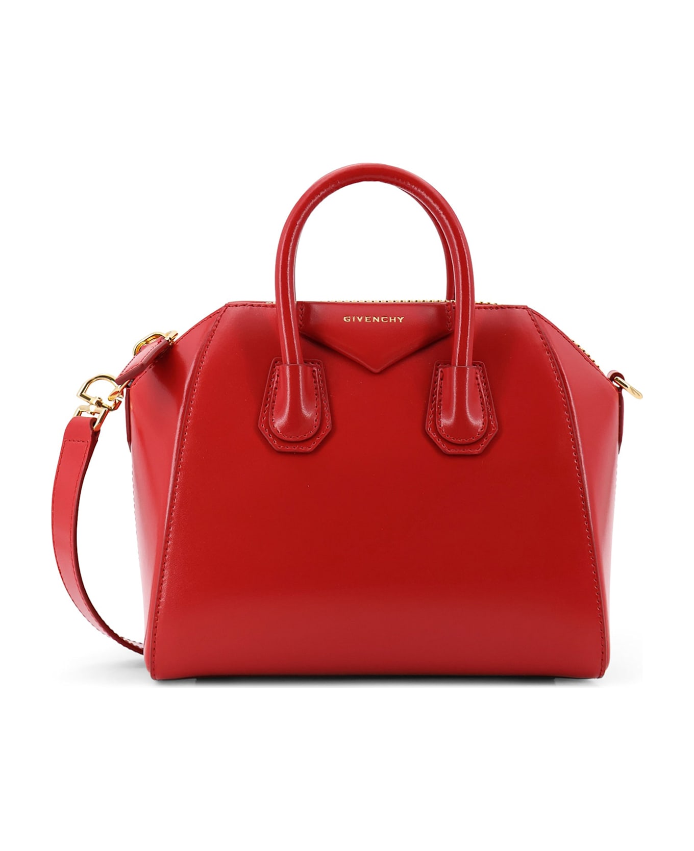 Givenchy Antigona Mini Leather Shoulder Bag - VERMILLON