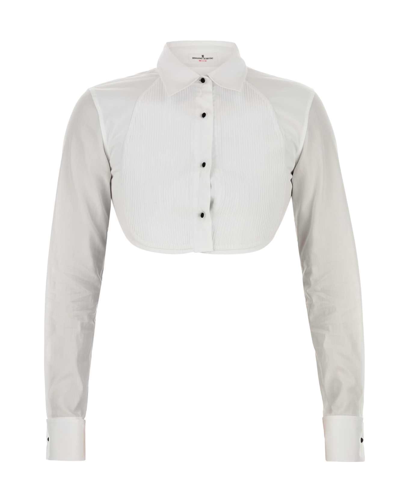 Ermanno Scervino White Poplin Shirt - WHITE