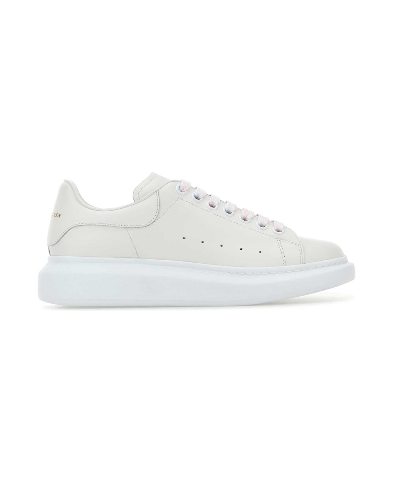 Alexander McQueen White Leather Sneakers - WHITEWHITE