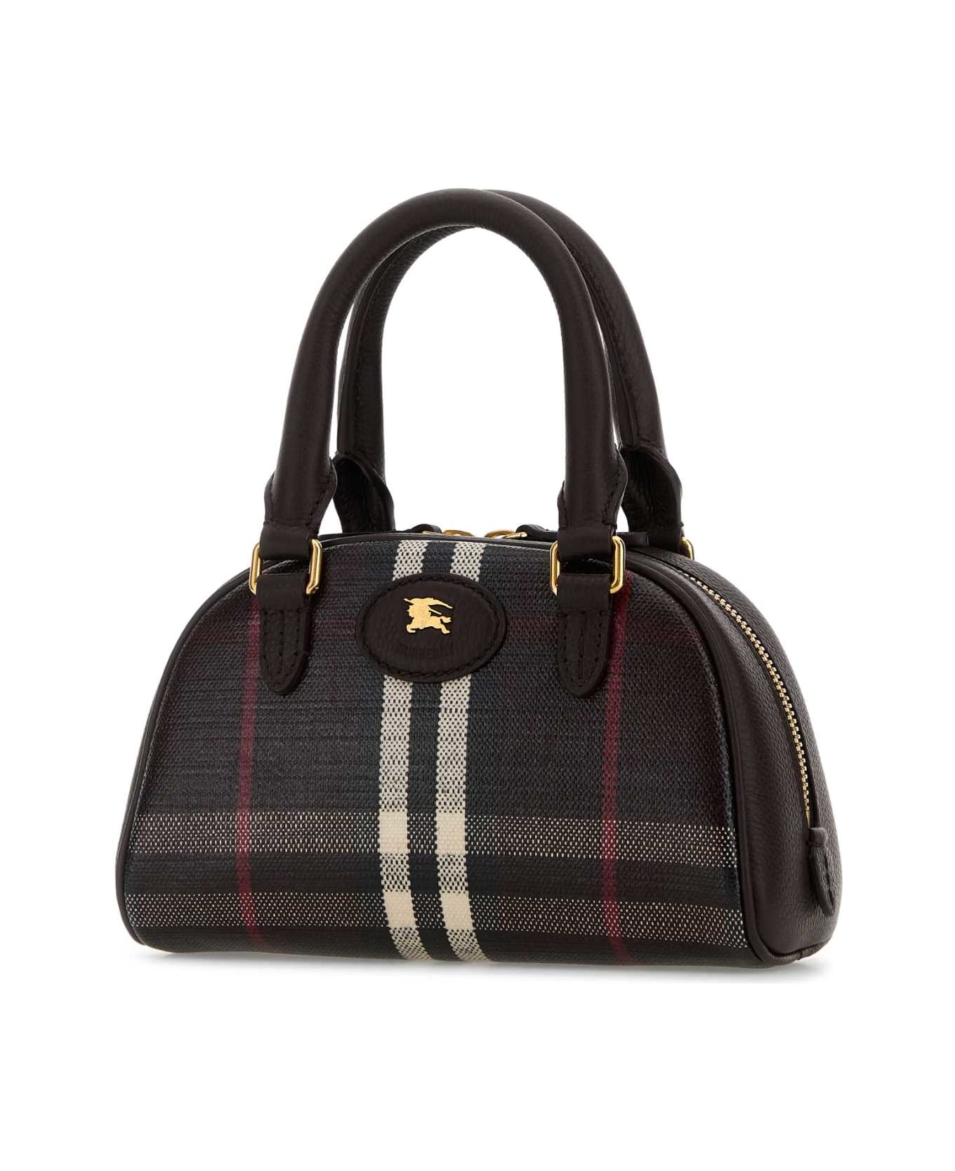 Burberry Printed Canvas Mini Highlands Handbag - MAHOGANY