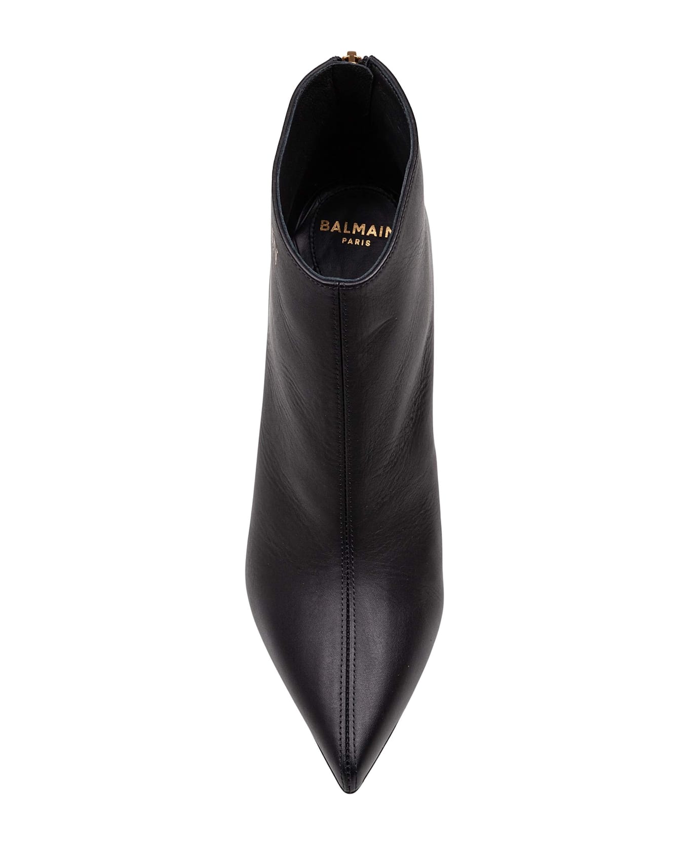 Balmain Black Leather Ankle Boot - Noir