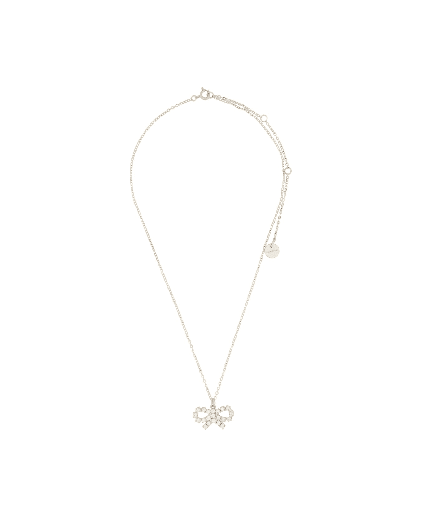 self-portrait Necklace With Bow - SILVER