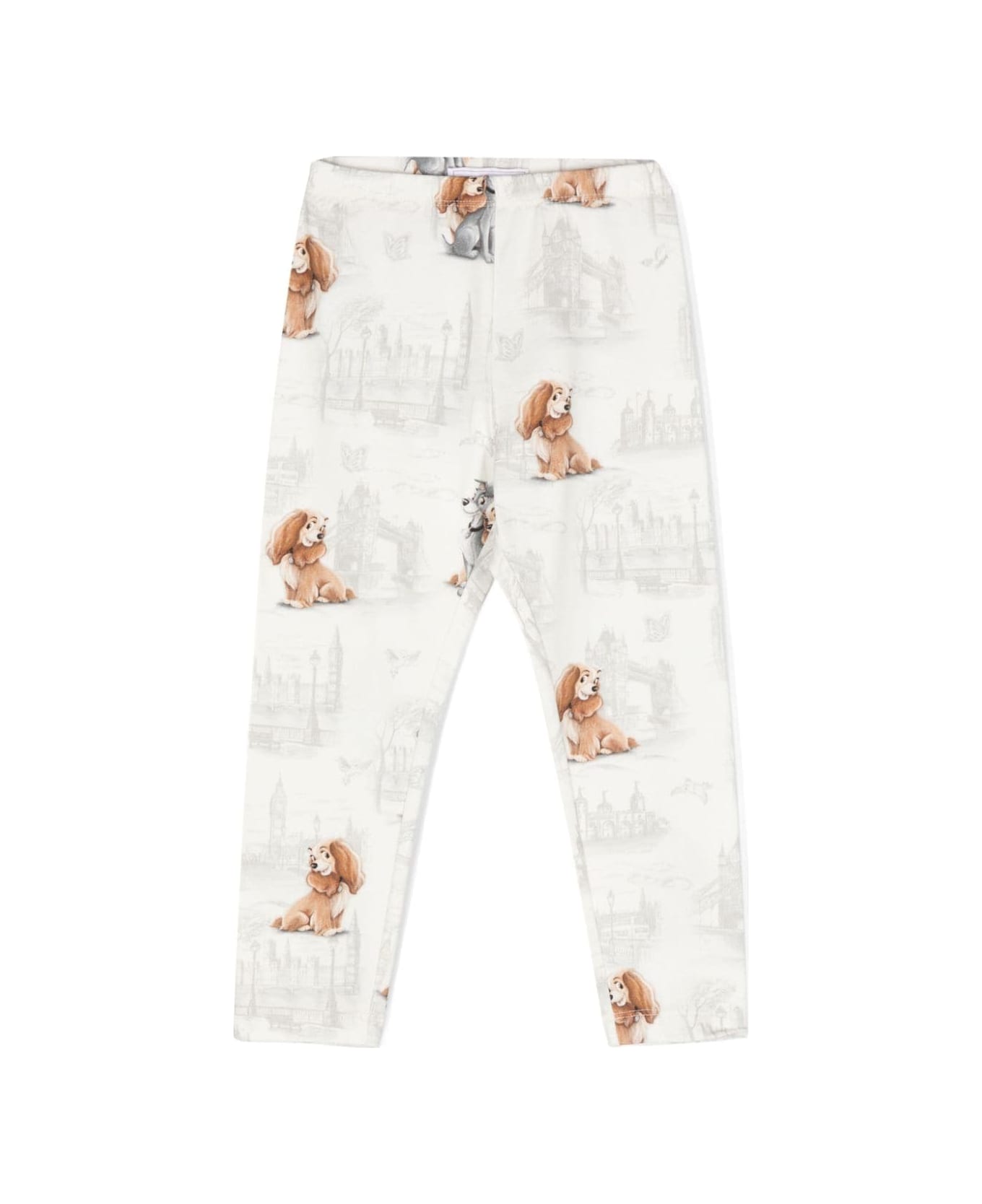 Monnalisa White/multicolor Girl Trousers - MultiColour