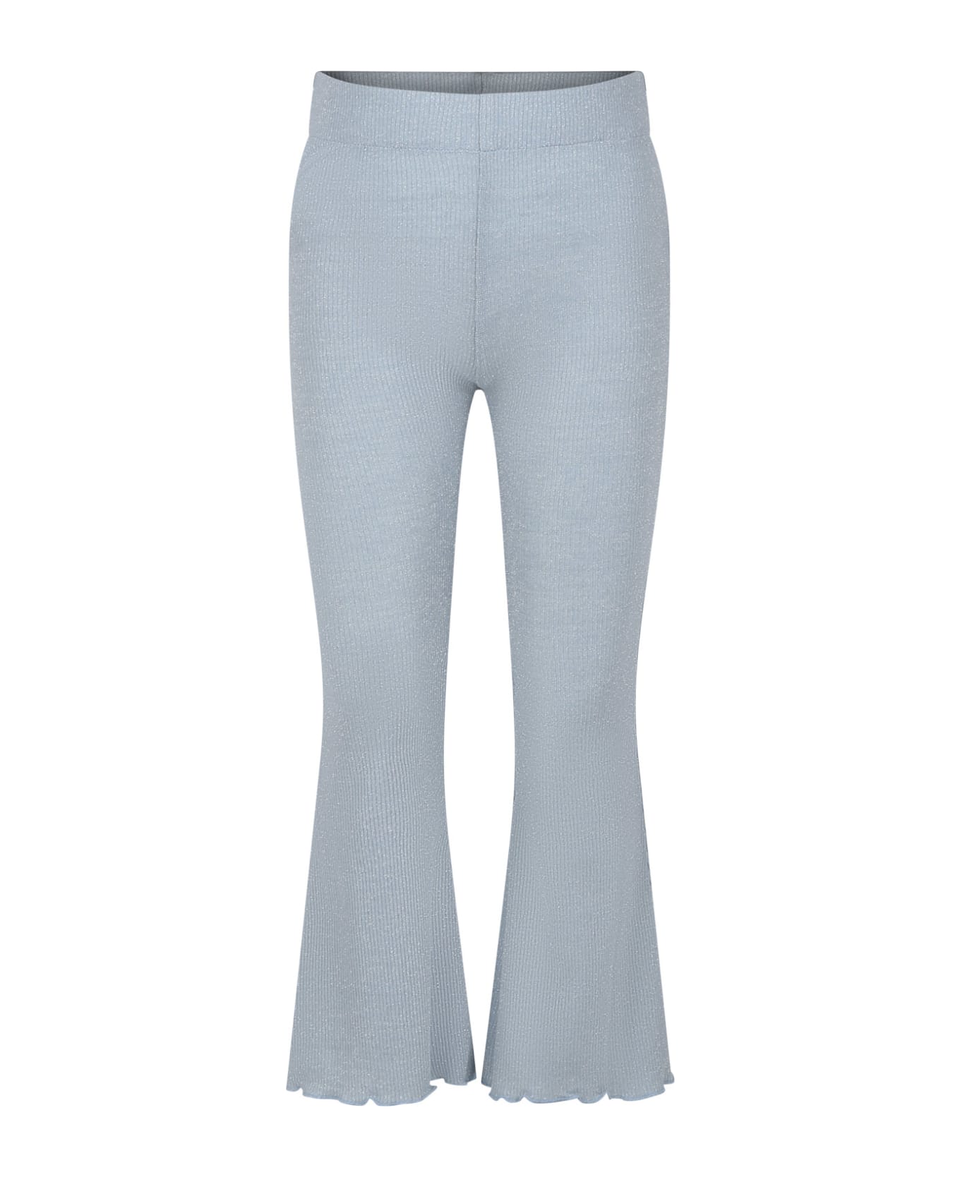 Caffe' d'Orzo Light Blue Trousers For Girl With Lurex - Light Blue