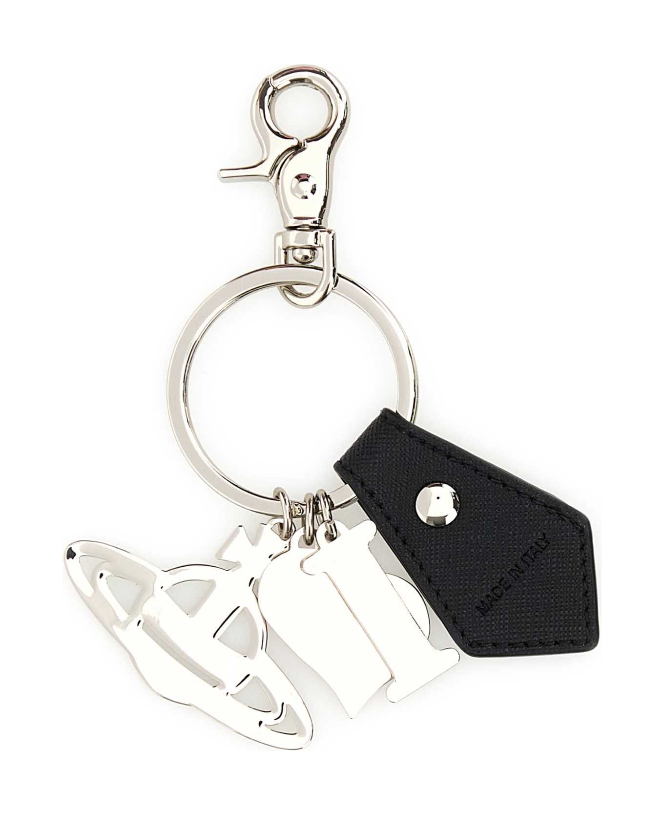 Vivienne Westwood Multicolor Metal Keyring - Black