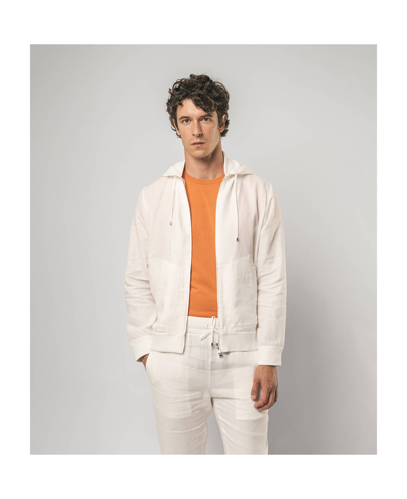 Larusmiani Hodded Jacket 'korfu' Fleece - White