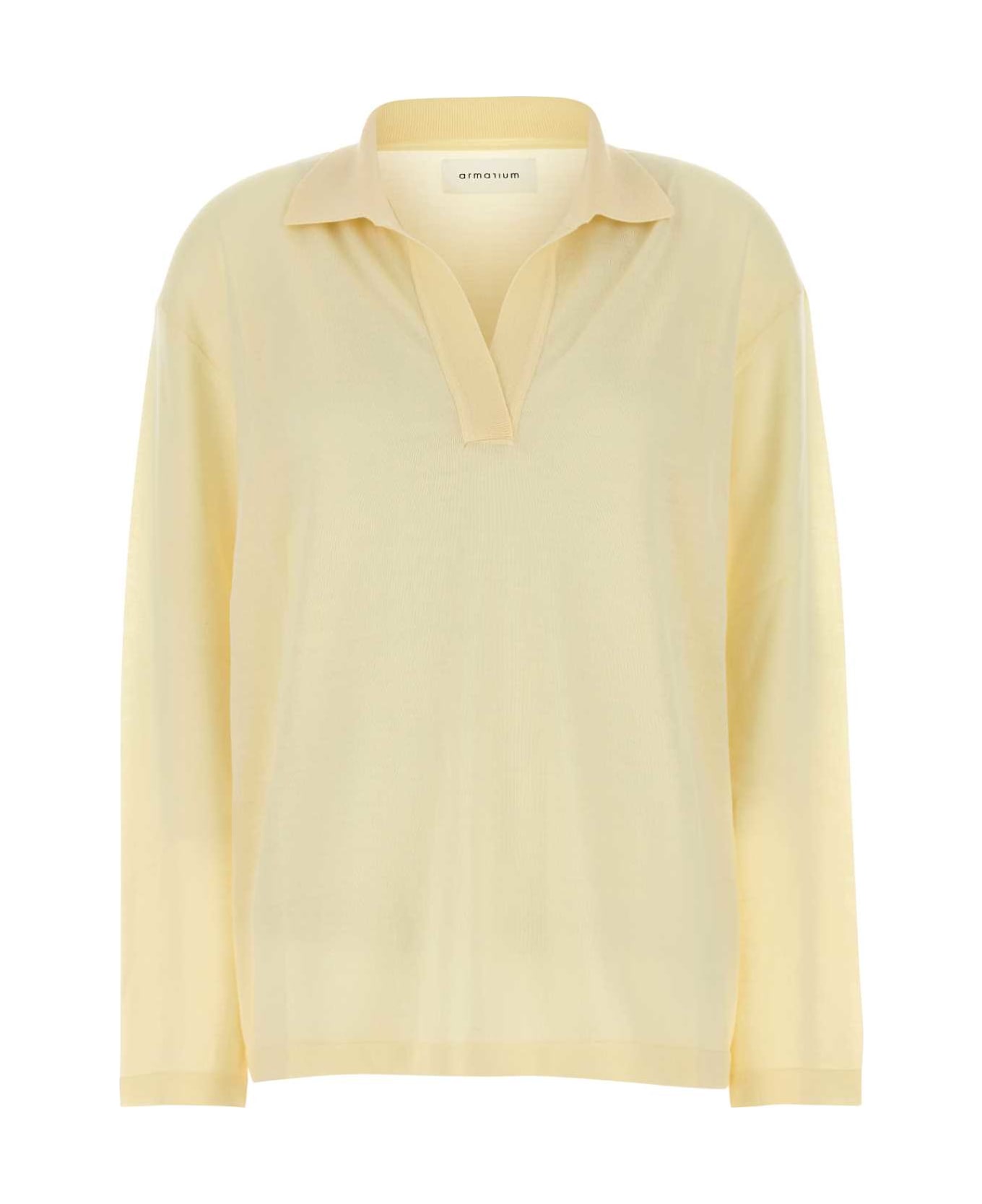 Armarium Pastel Yellow Wool Aurelio Polo Shirt - SUN