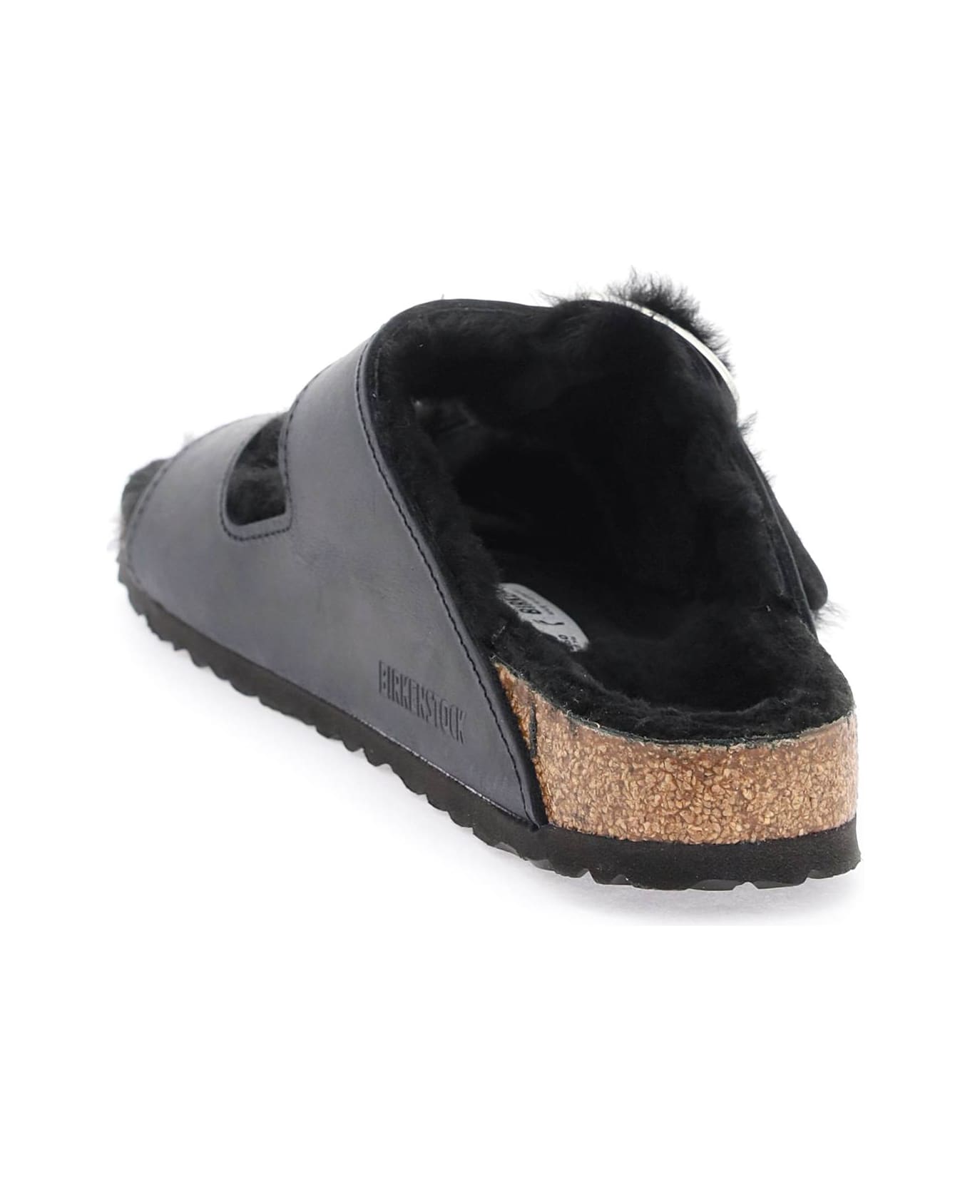 Birkenstock Arizona Big Buckle Shearling Sandals - Black