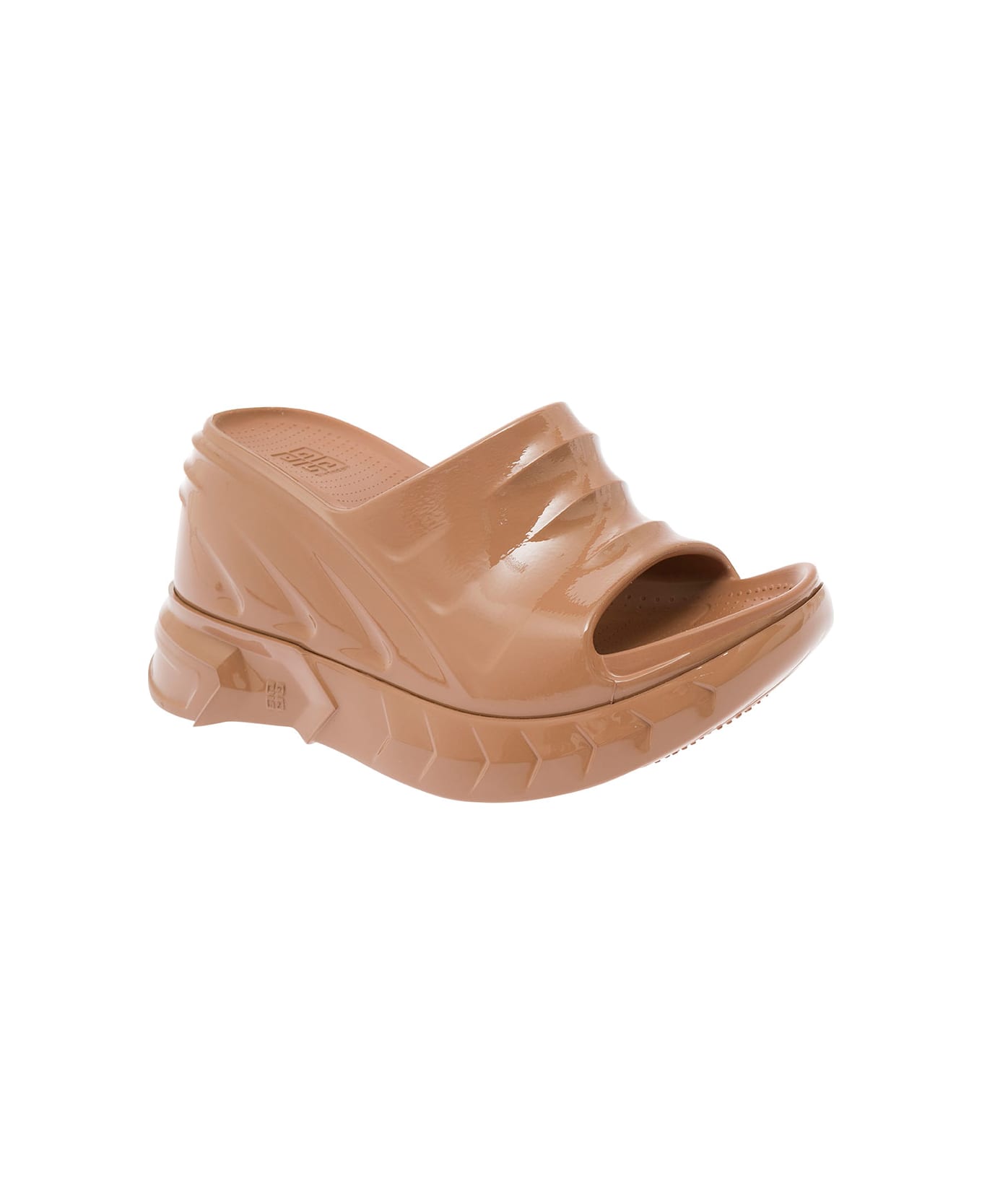 Givenchy Clay Color 'marshmallow' Wedge In Rubber Woman - Beige サンダル