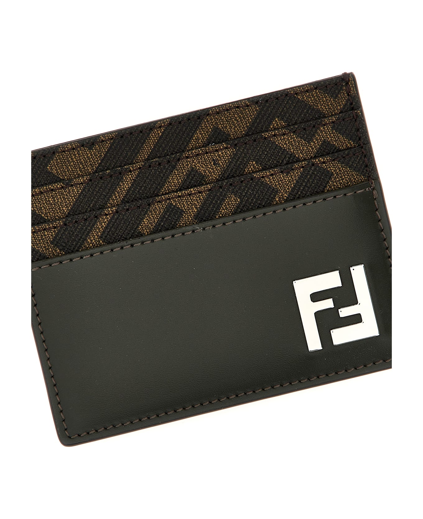 Fendi Squared Ff Card Holder - Green