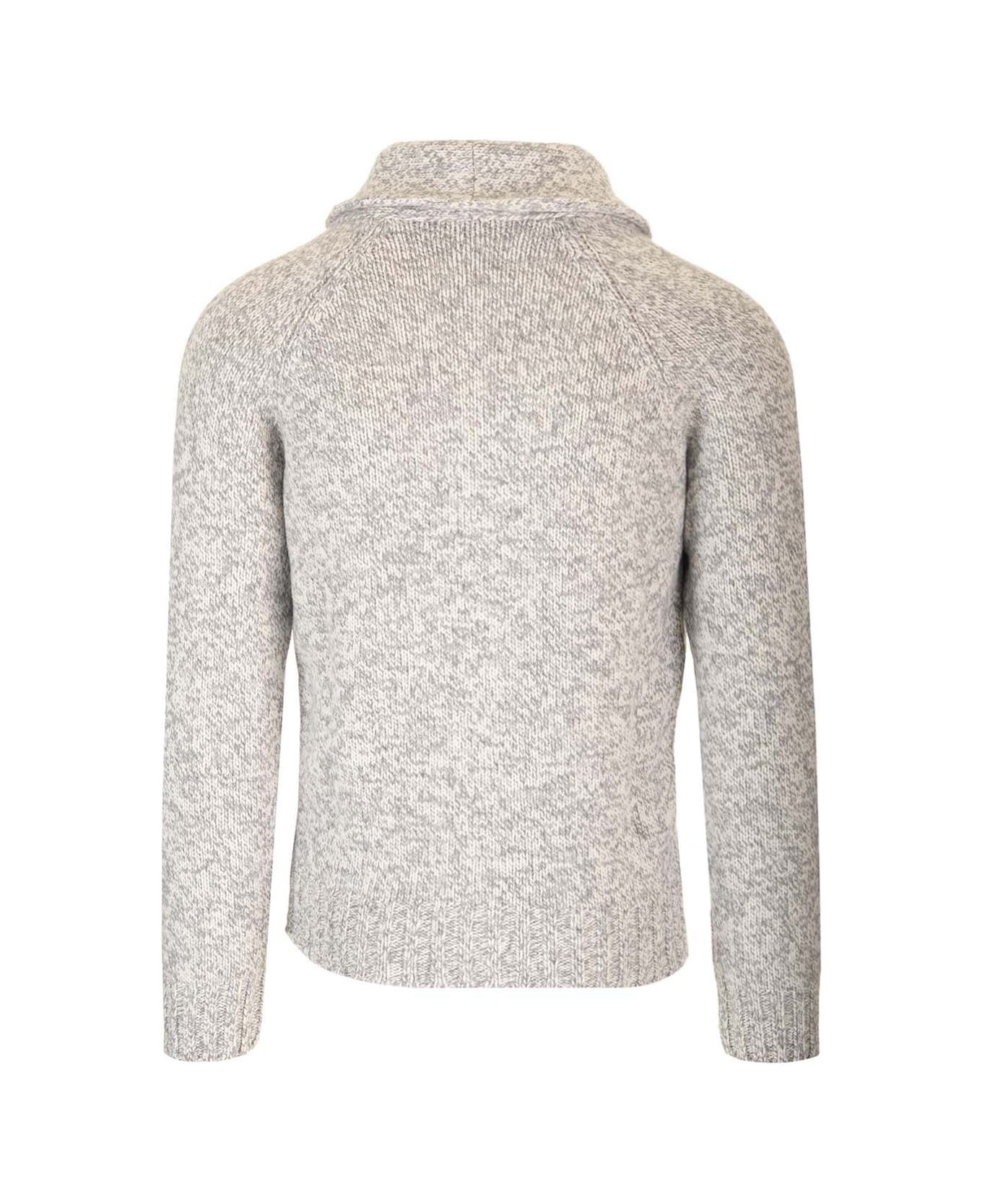 Barba Napoli Cardigan In Pure Virgin Wool - Grey