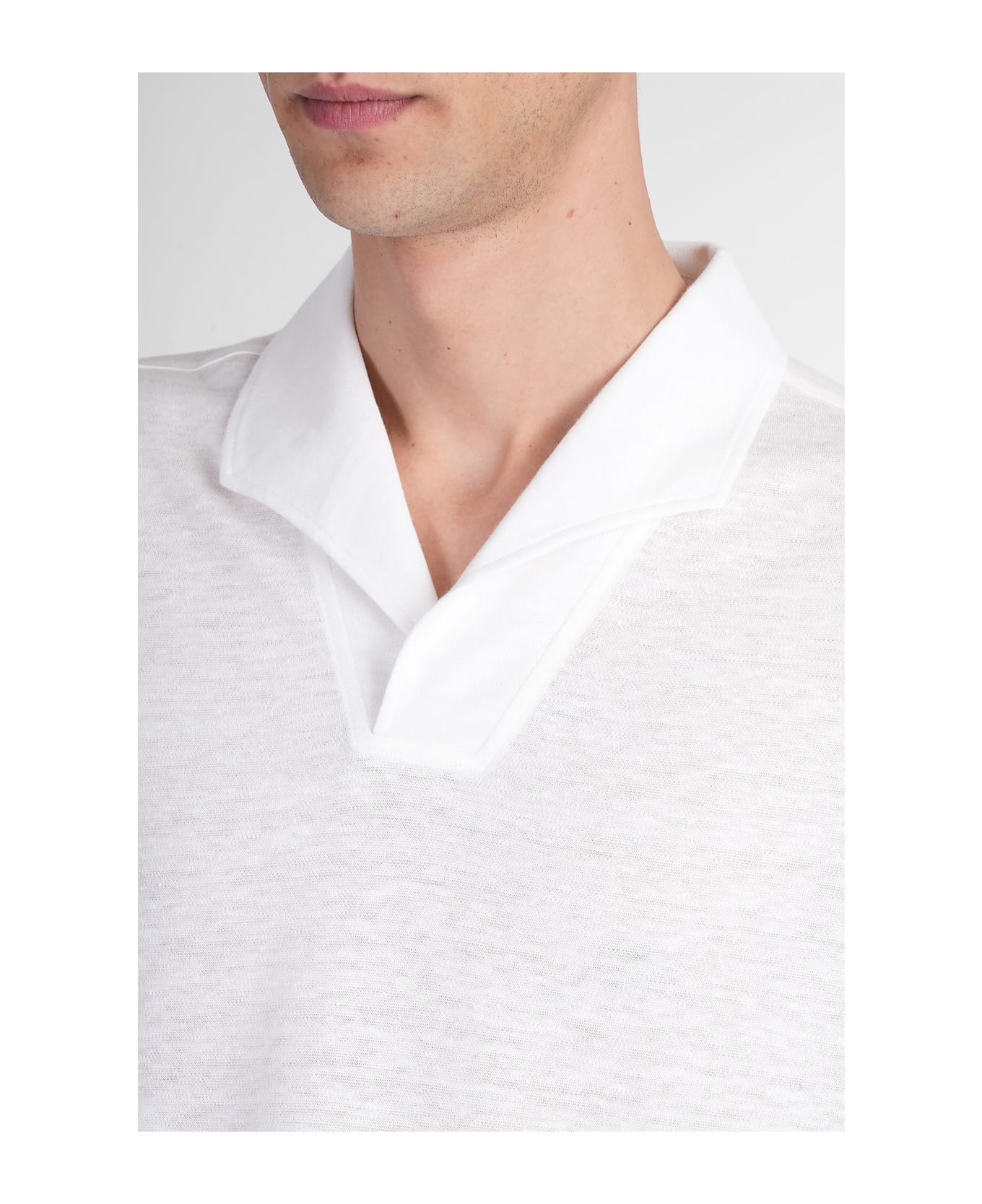 Zegna Polo In Beige Linen - beige