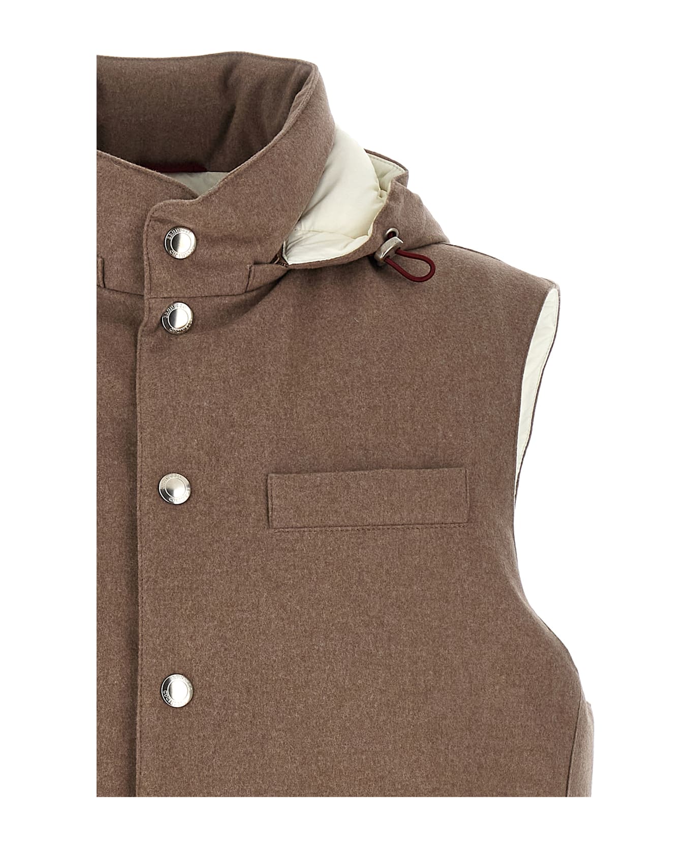 Brunello Cucinelli Padded Wool Vest - Beige