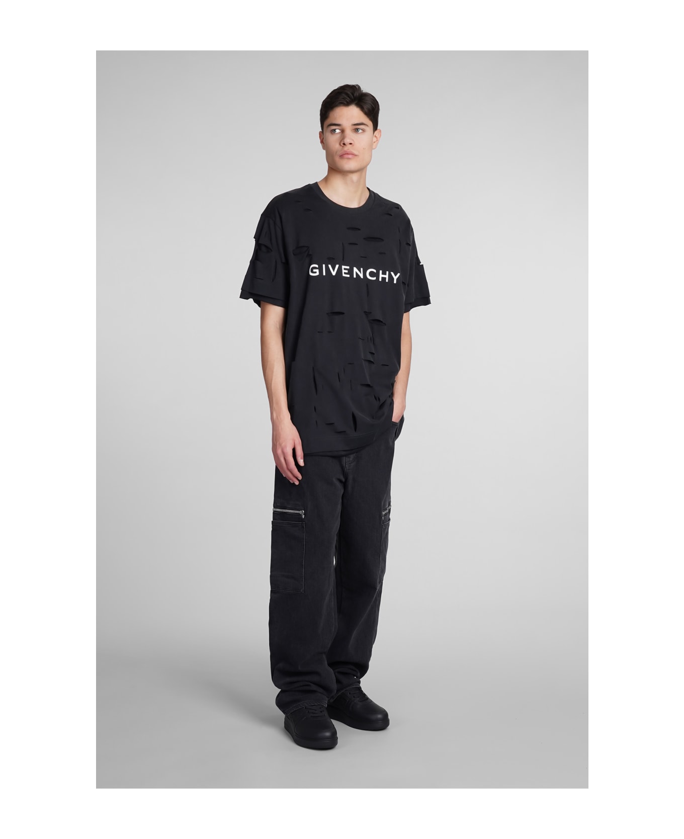 Givenchy Destroyed Effect T-shirt - FADED BLACK