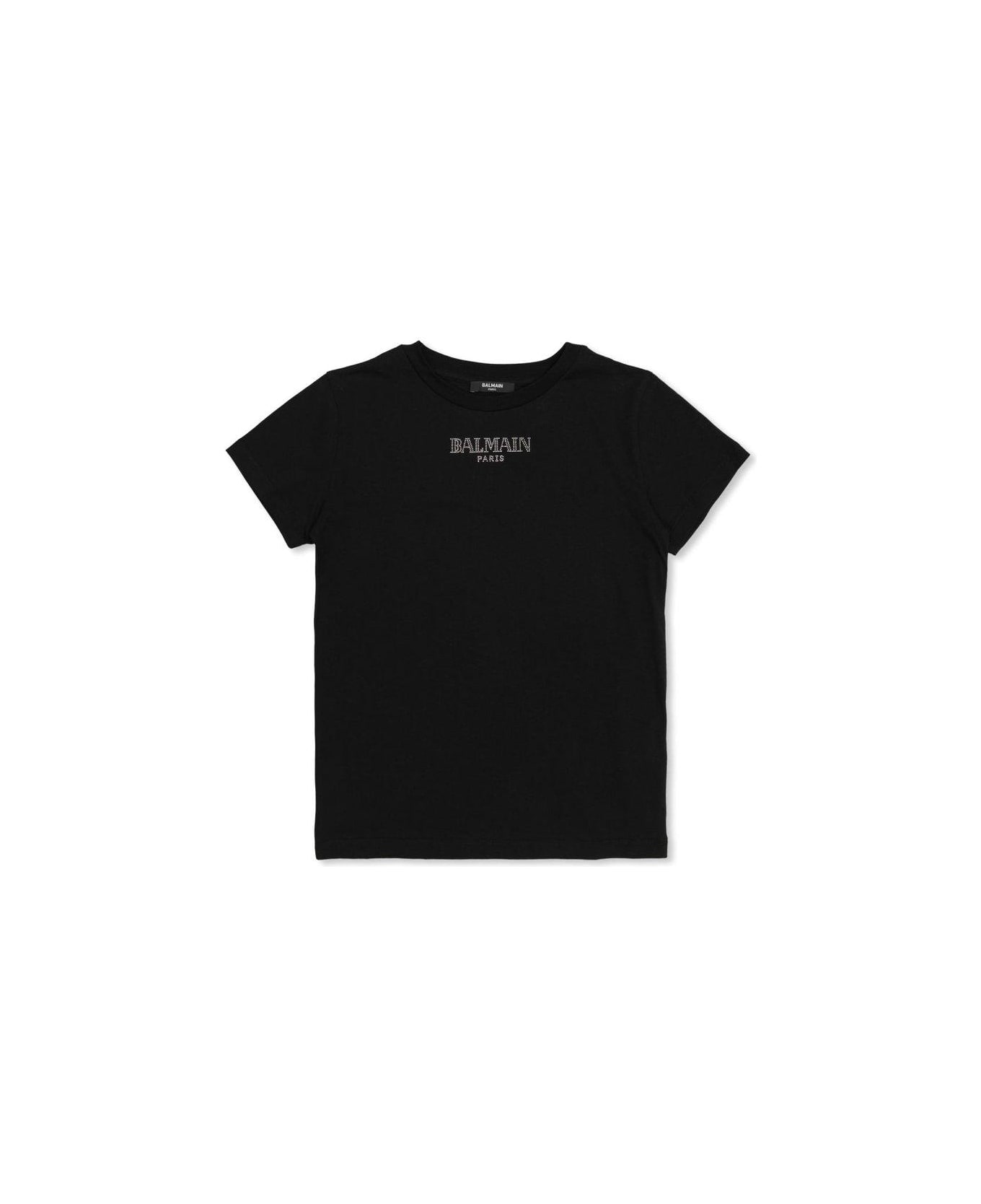 Balmain Logo-embellished Crewneck T-shirt - Black