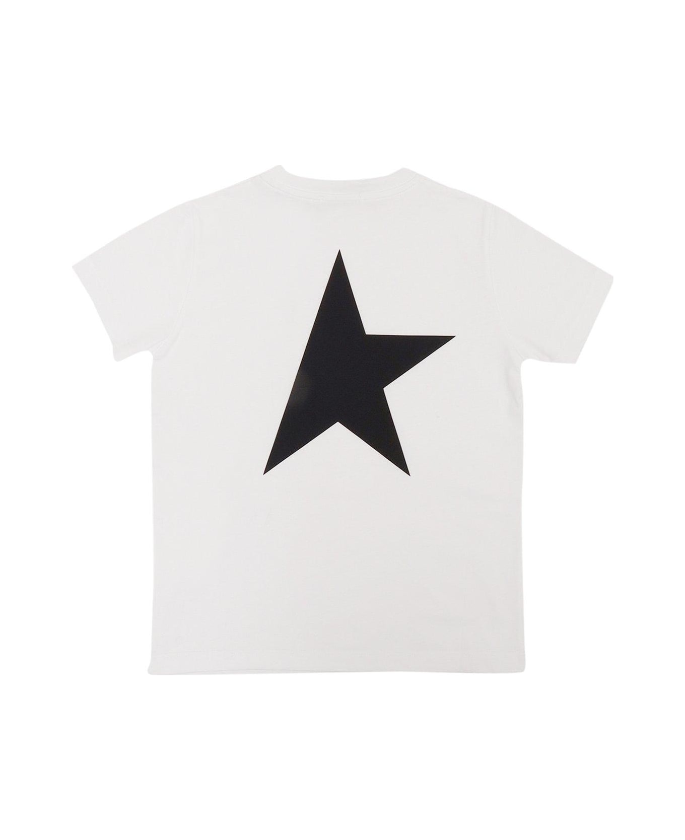 Golden Goose Logo Printed Crewneck T-shirt - White Blue Royal Tシャツ＆ポロシャツ