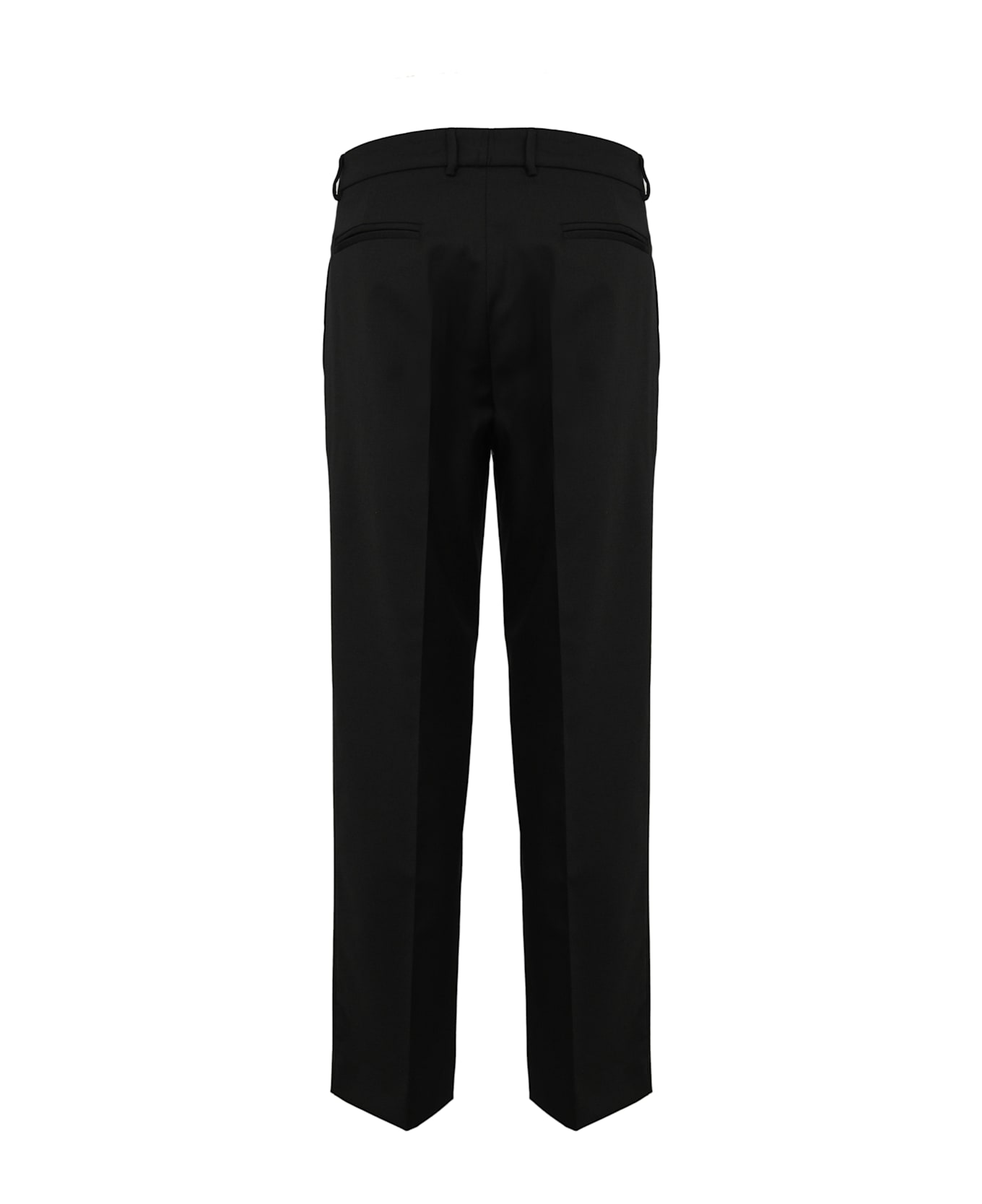 Amaranto Wool Trousers With Pleats - Black