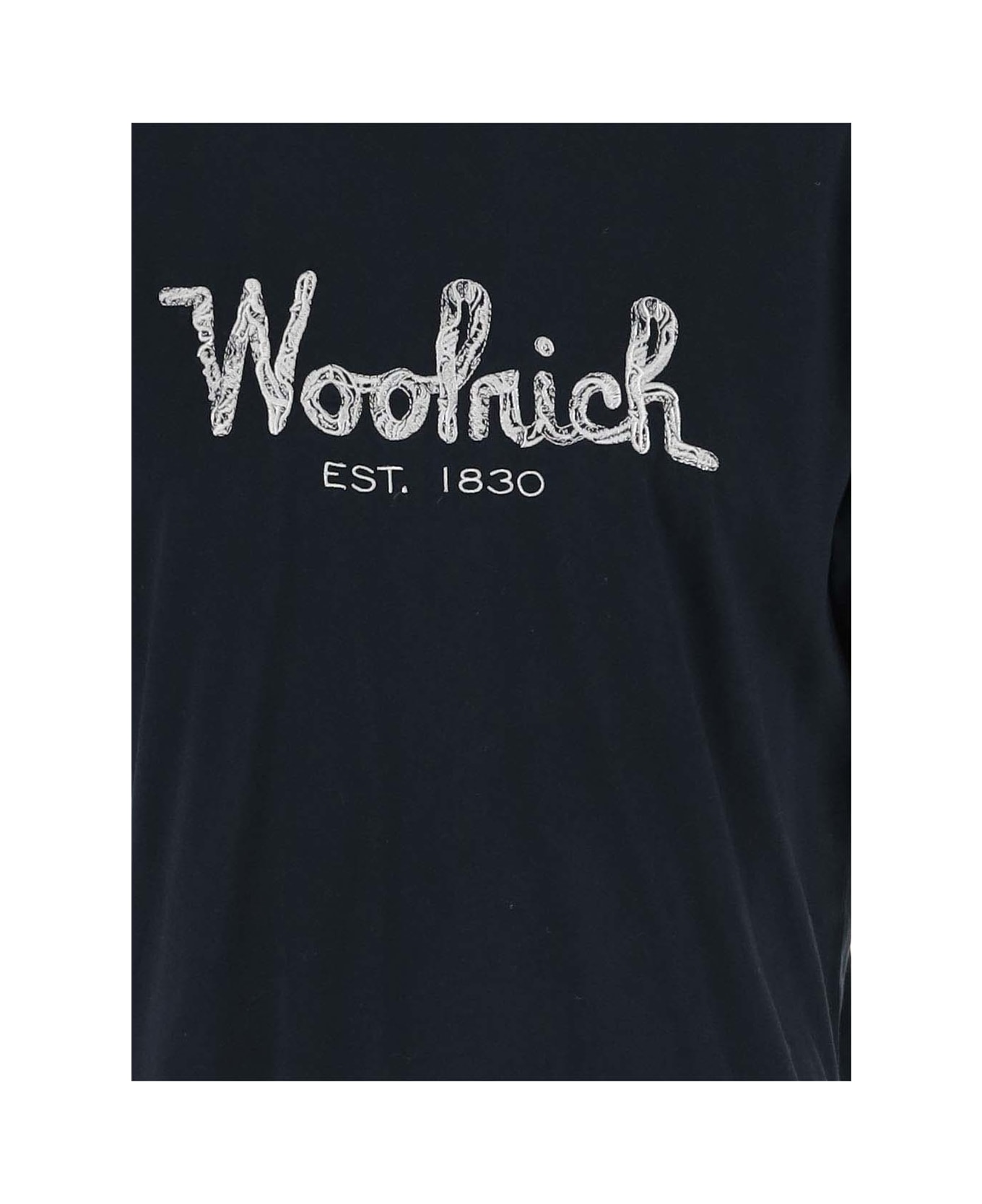 Woolrich Cotton T-shirt With Logo - Melton Blu シャツ