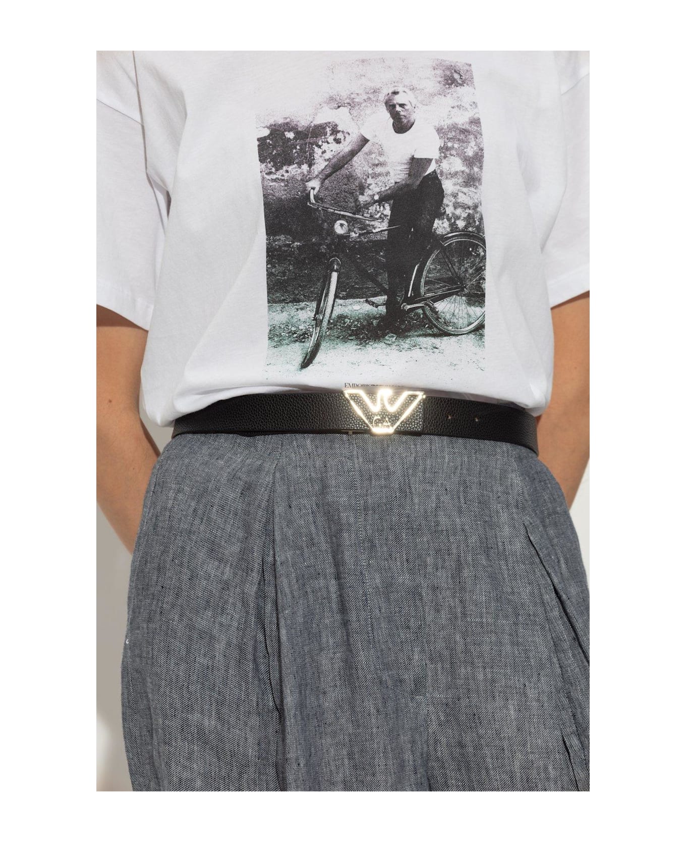 Emporio Armani Leather Belt - Black
