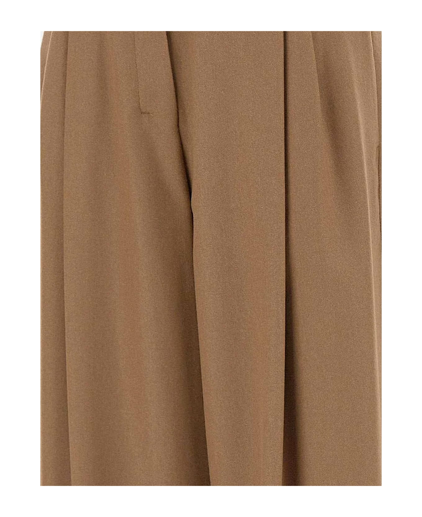 
S Max Mara Titty Virgin Wool Trousers - Camel