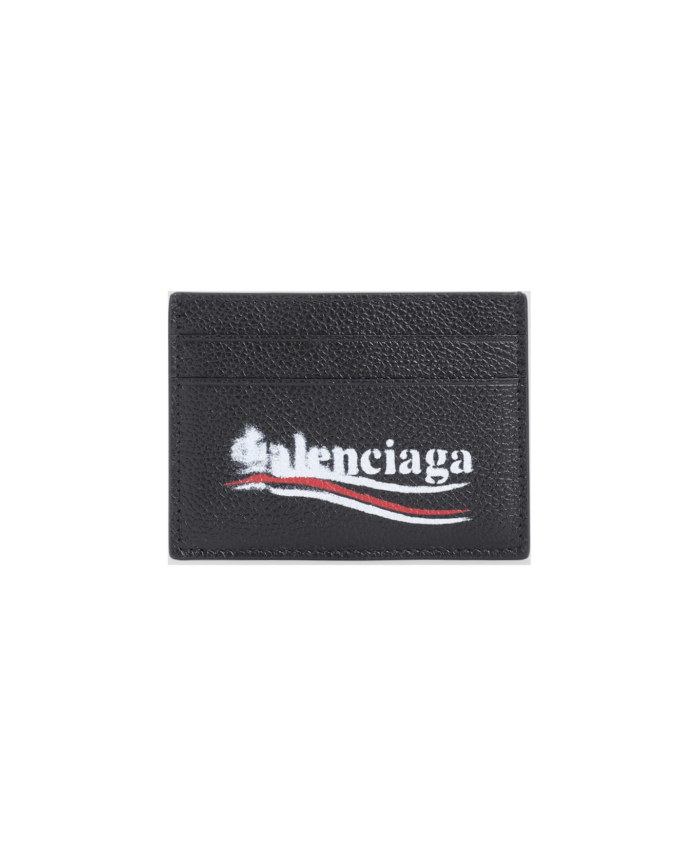 Balenciaga Cash Leather Card Holder - Black