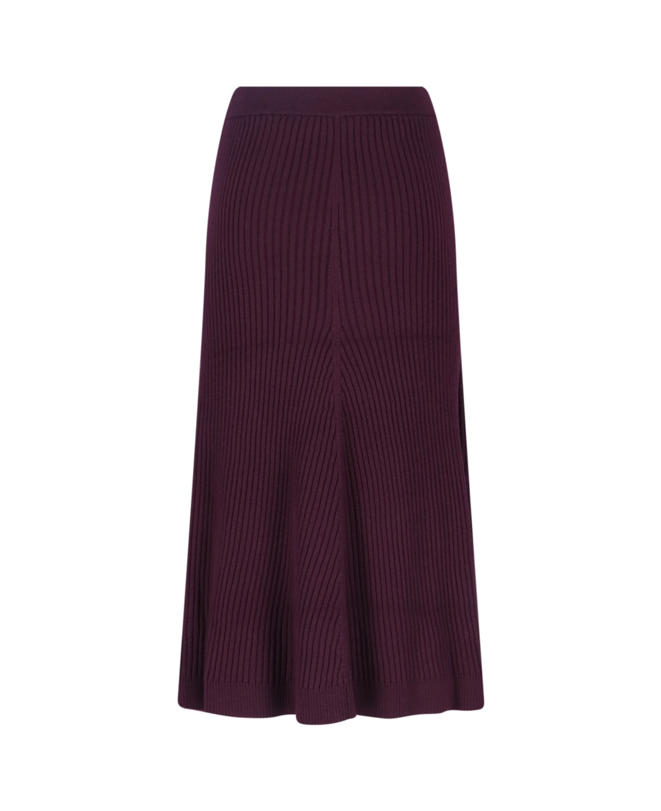 Victoria Beckham Merino Wool Midi Skirt - Red
