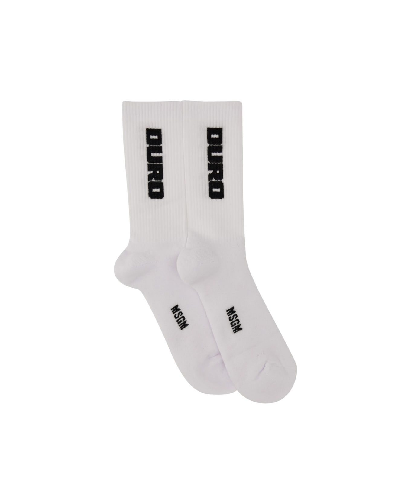 MSGM Sock With Logo - WHITE