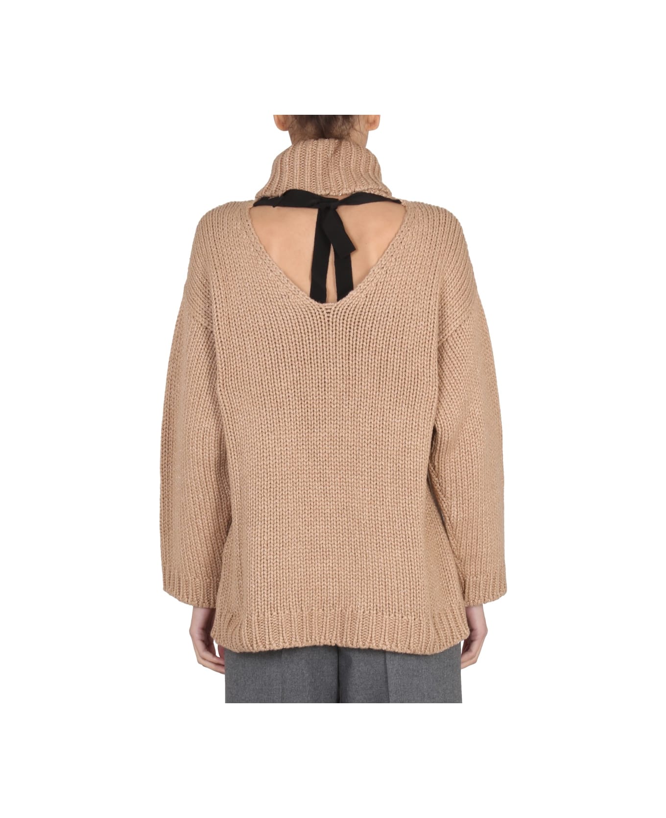 RED Valentino Wool And Lurex Blend Sweater - BEIGE