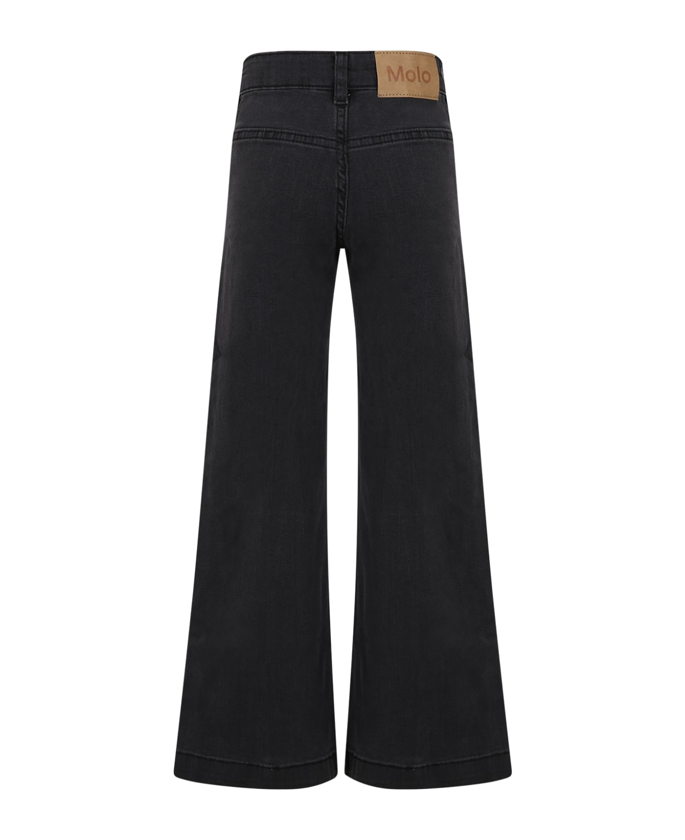 Molo Black Jeans For Girl With Logo - Black