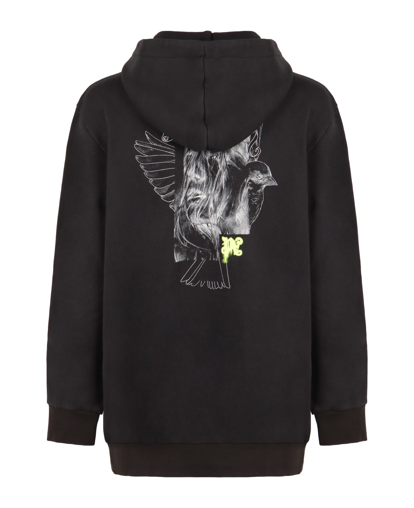 Palm Angels Logo Cotton Hoodie - black