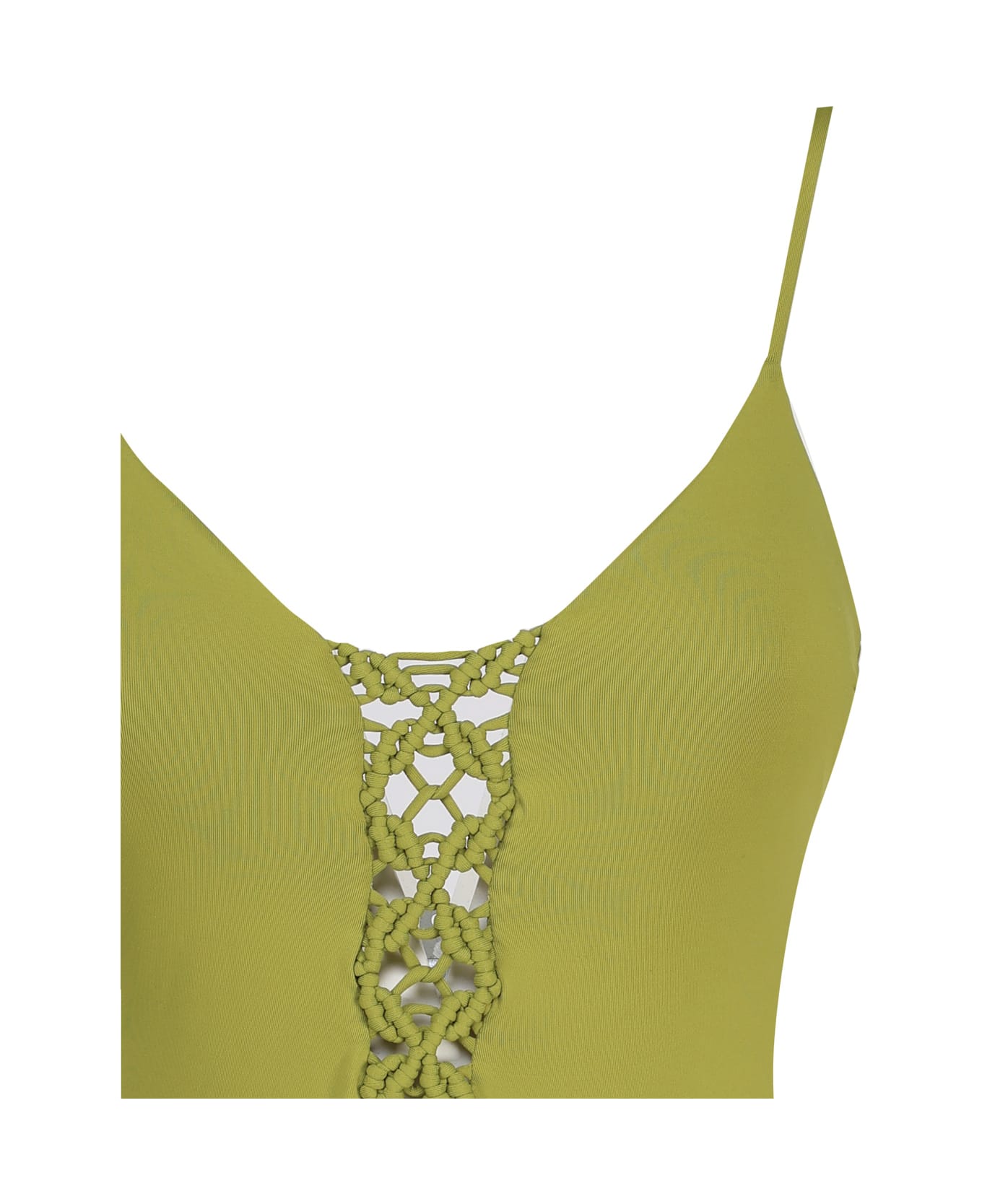 Fisico - Cristina Ferrari One-piece Swimsuit With Braiding - Green