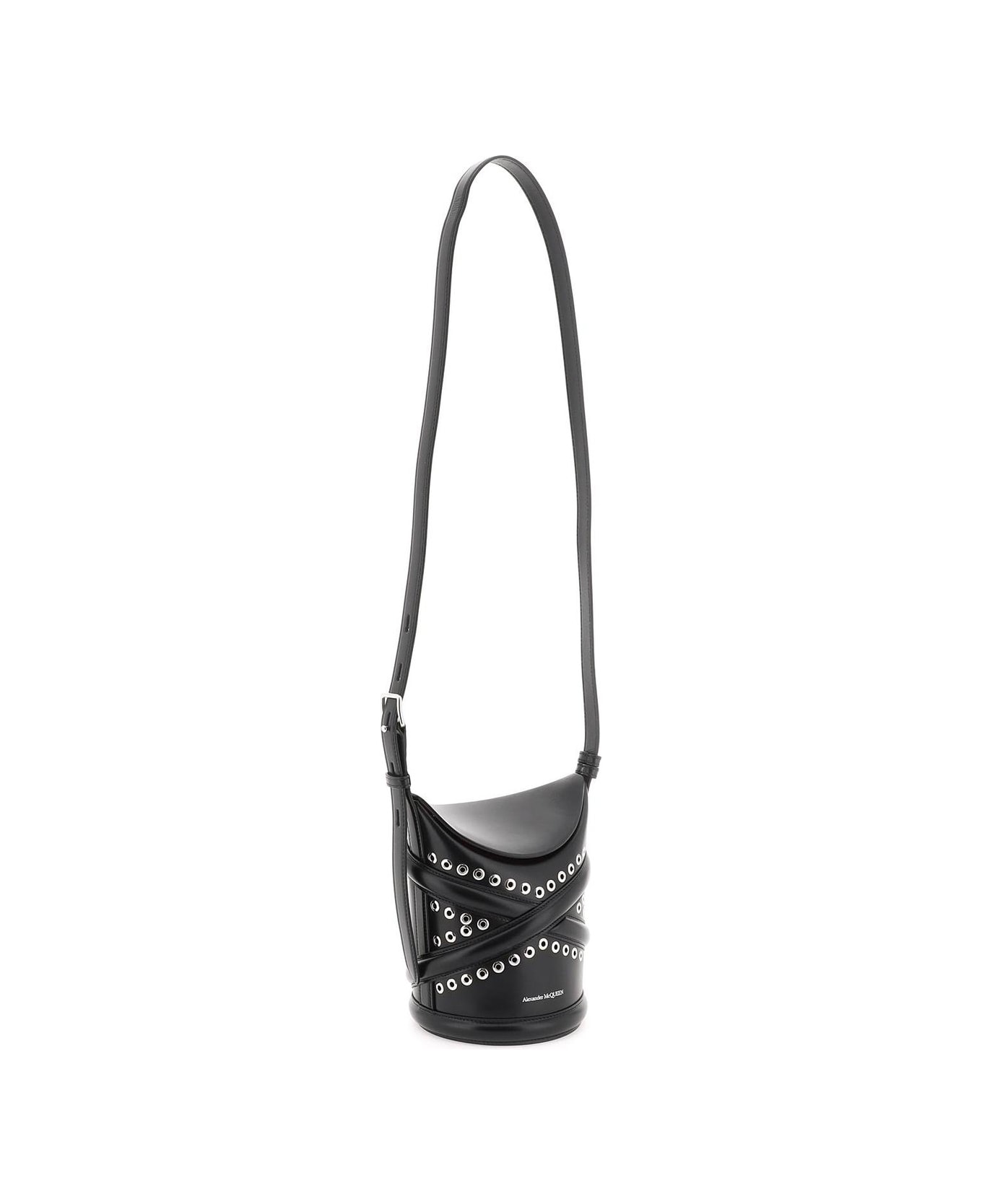 Alexander McQueen The Curve Small Bucket Bag - Black