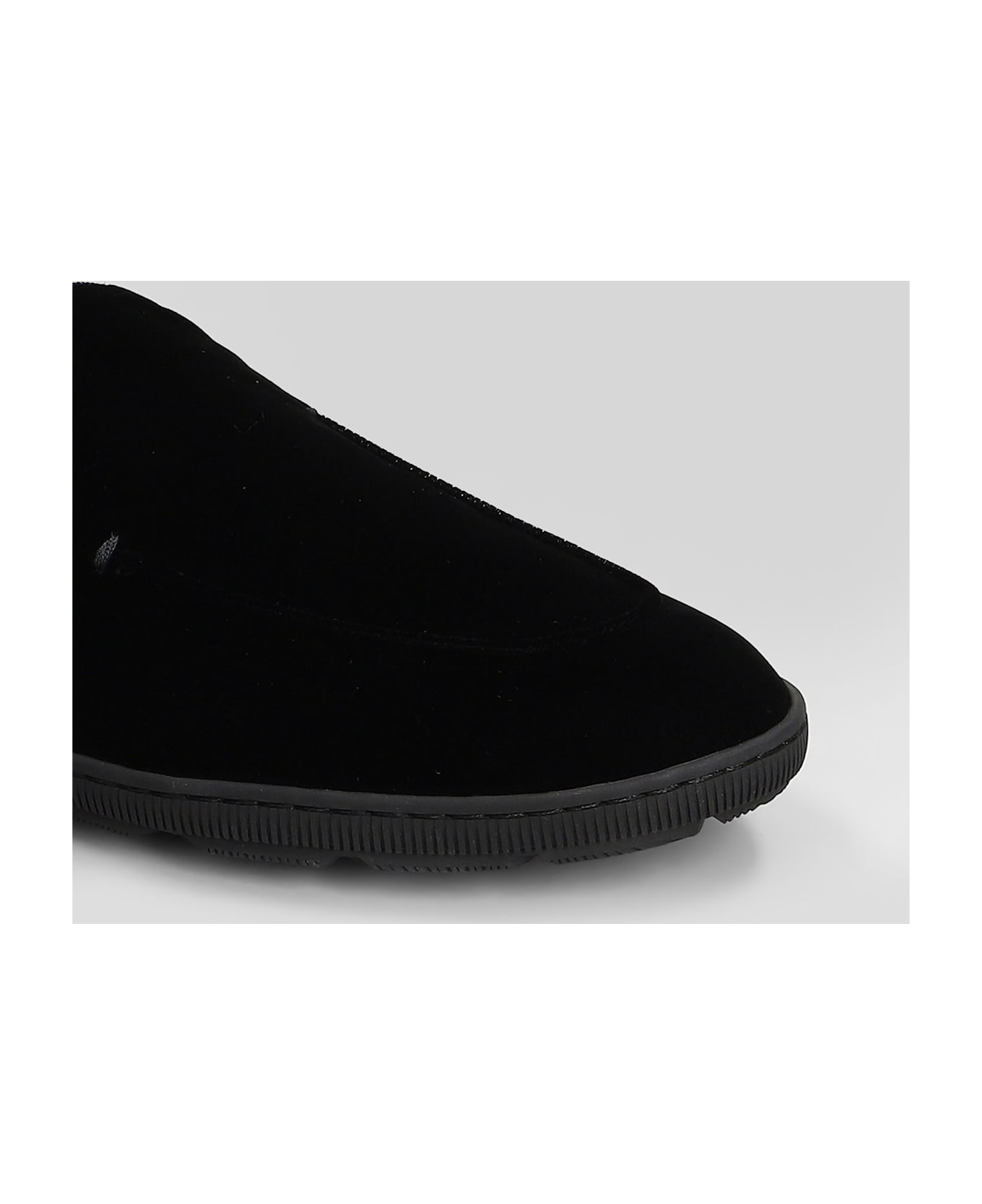 Giorgio Armani Sneakers In Black Velvet - black