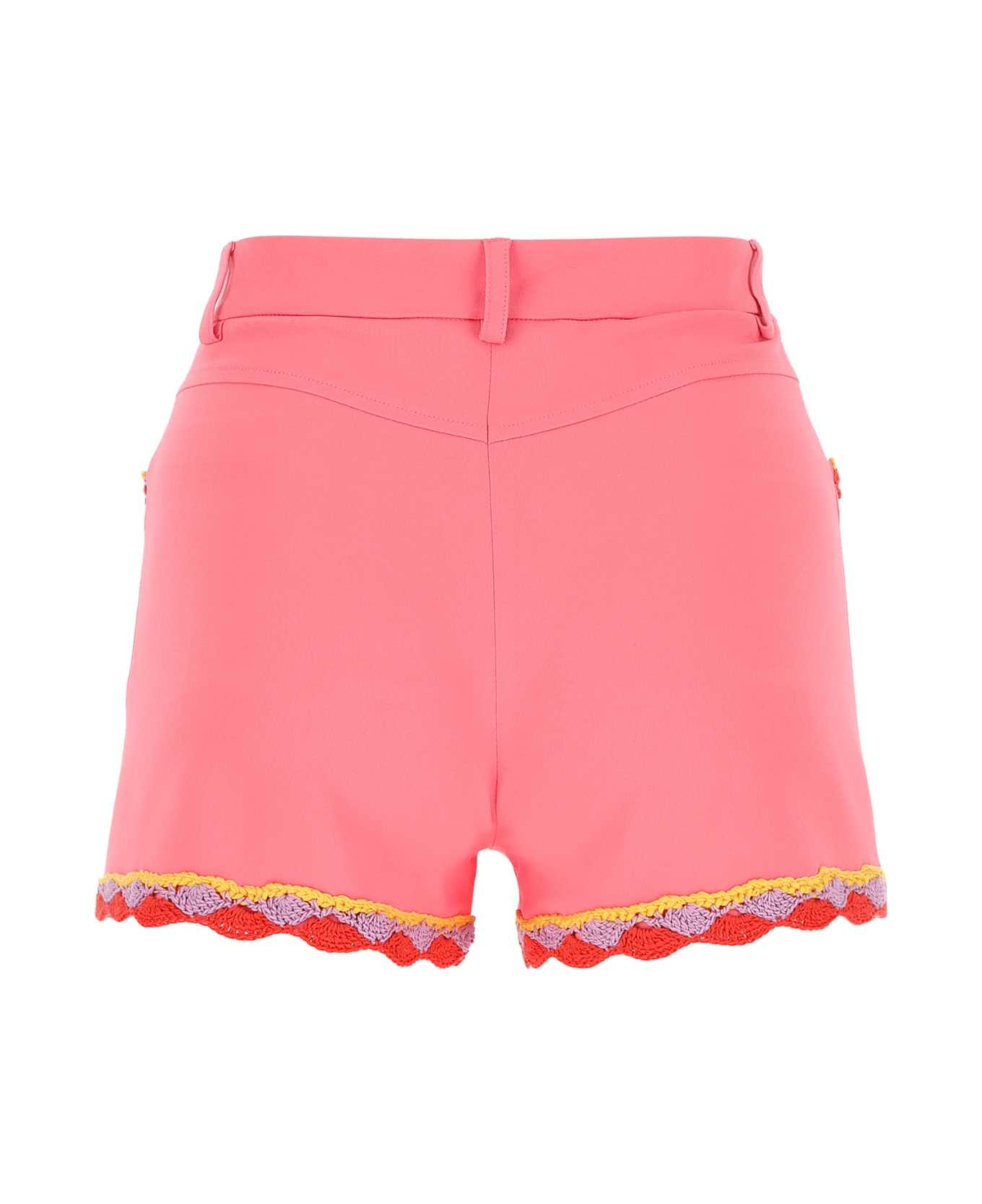 Moschino Pink Stretch Crepe Shorts - 1205 ショートパンツ