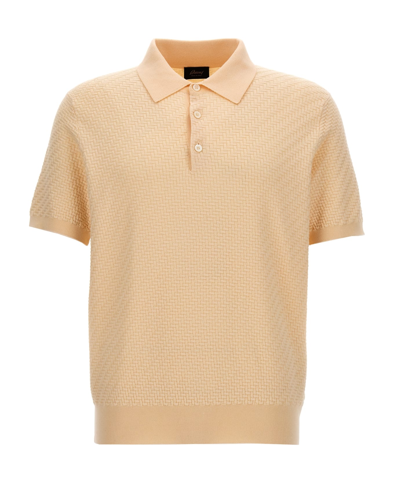 Brioni Woven Knit Polo Shirt - NEUTRALS ポロシャツ