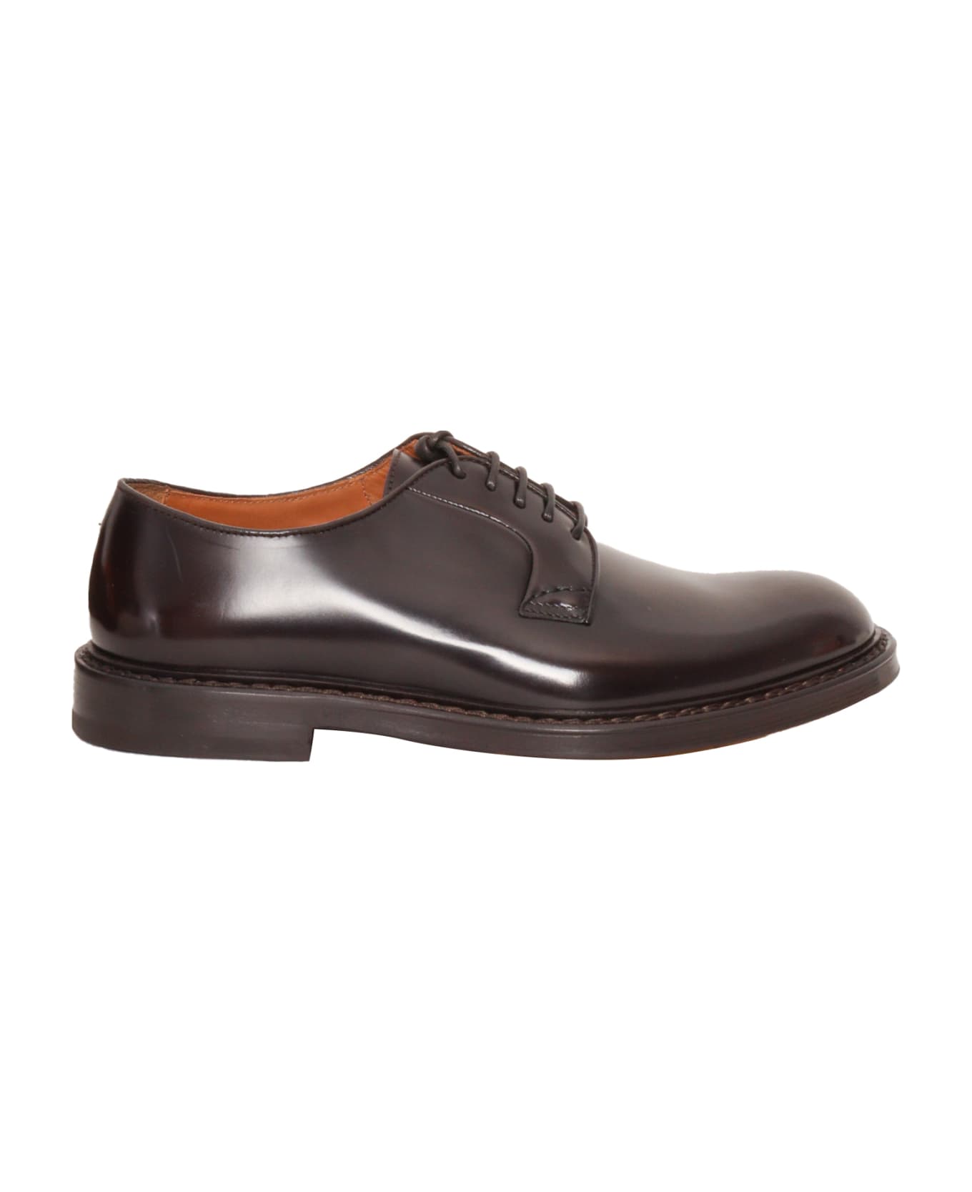 Doucal's Shiny Derby Shoes - BROWN