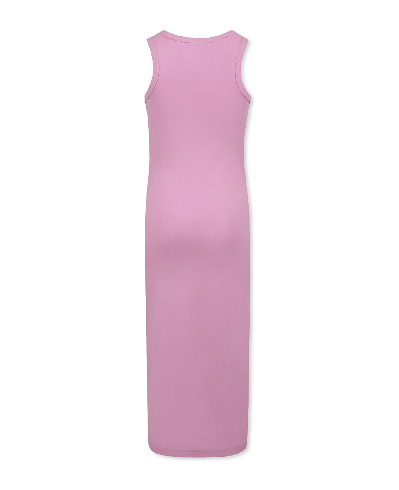MSGM Pink Dress For Girl With Logo - Pink