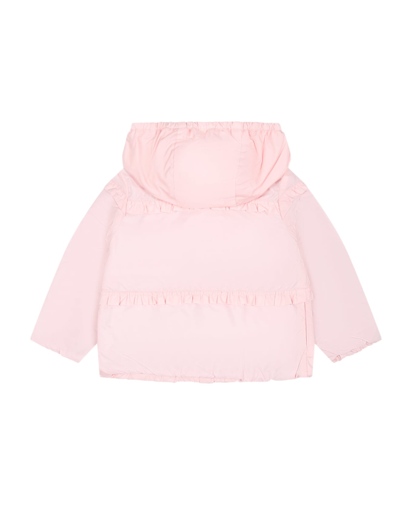 Moncler Pink Hiti Windbreaker For Baby Girl With Logo - Pink