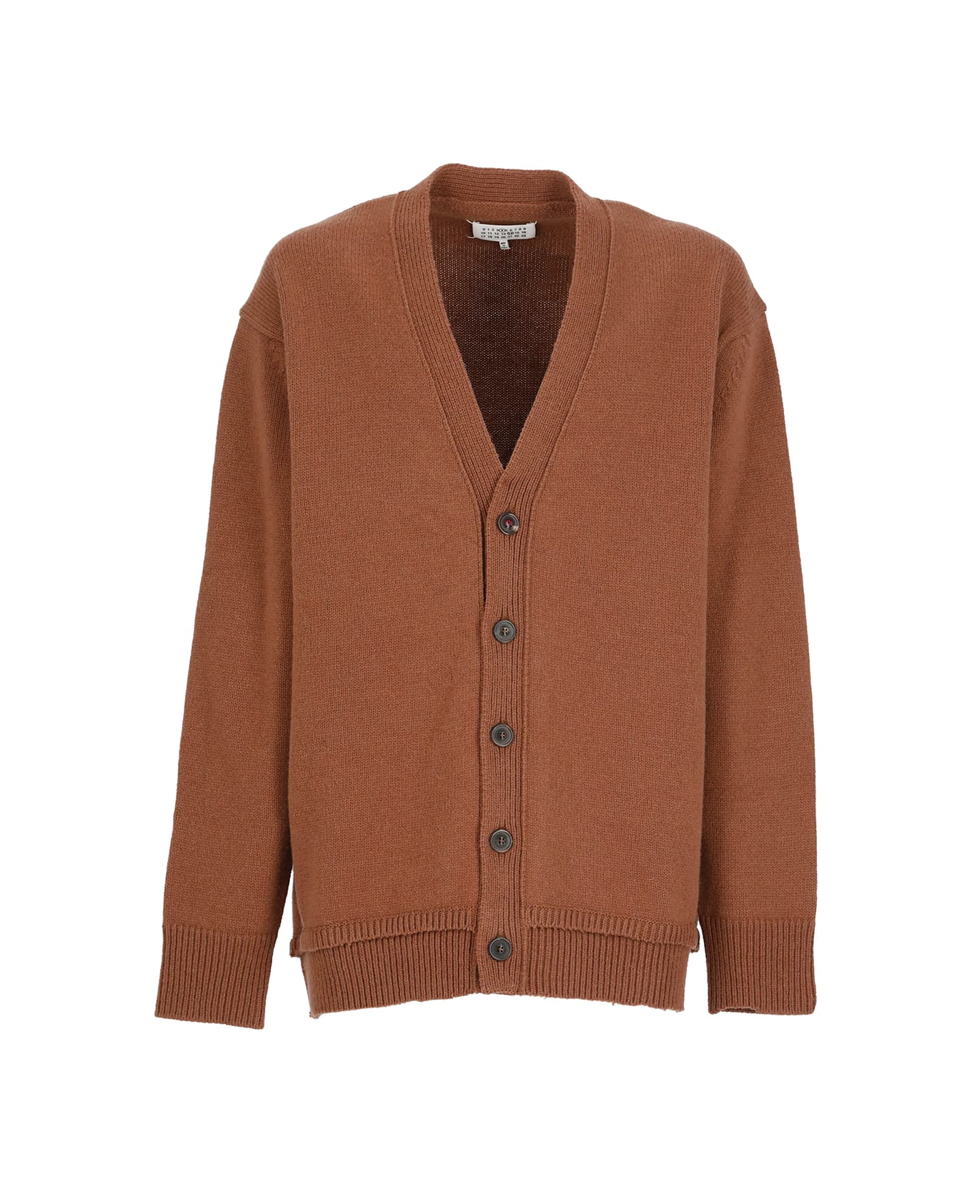 Maison Margiela Wool, Linen And Cotton Cardigan - Brown