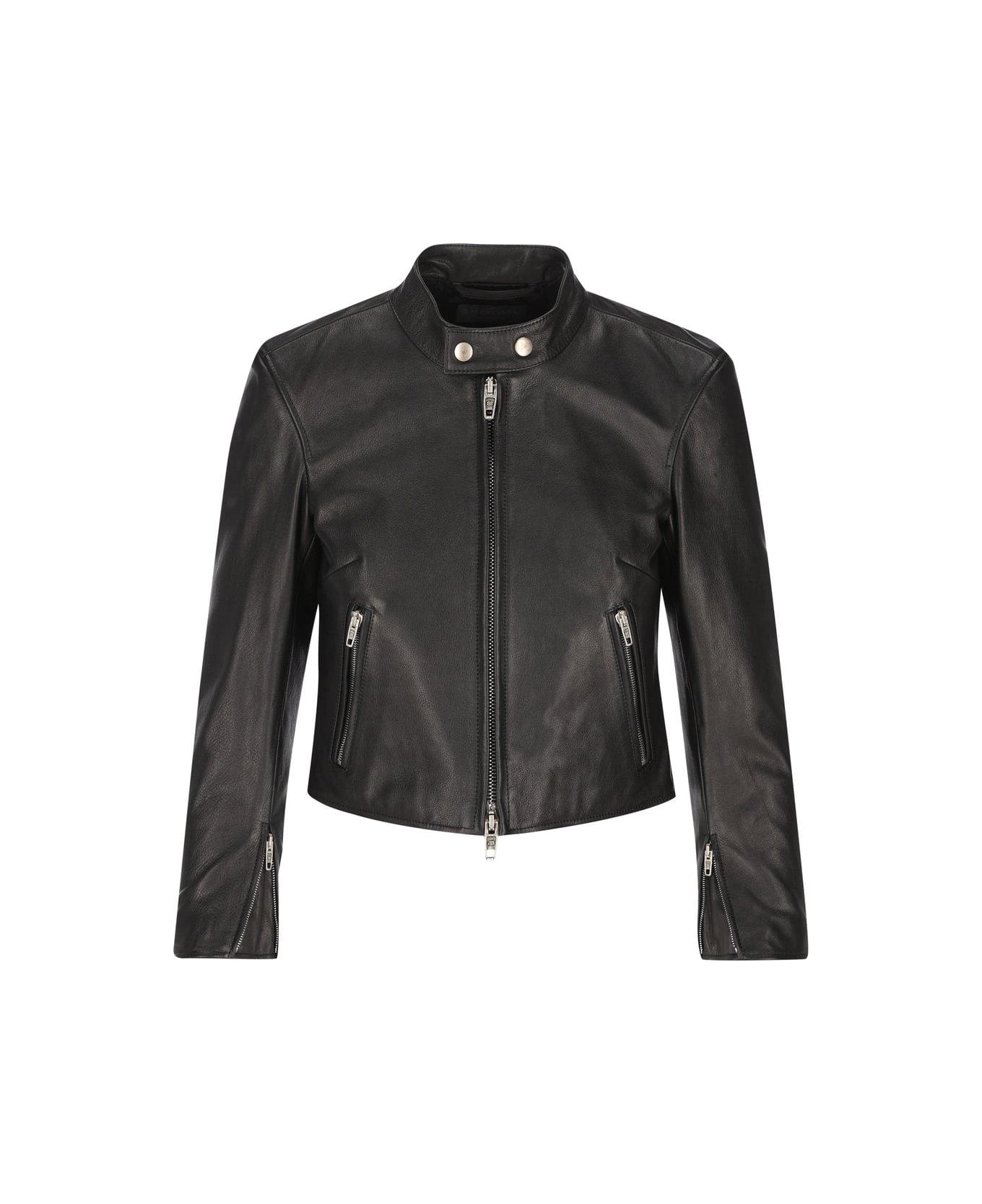 Balenciaga Racer Leather Jacket - BLACK レザージャケット