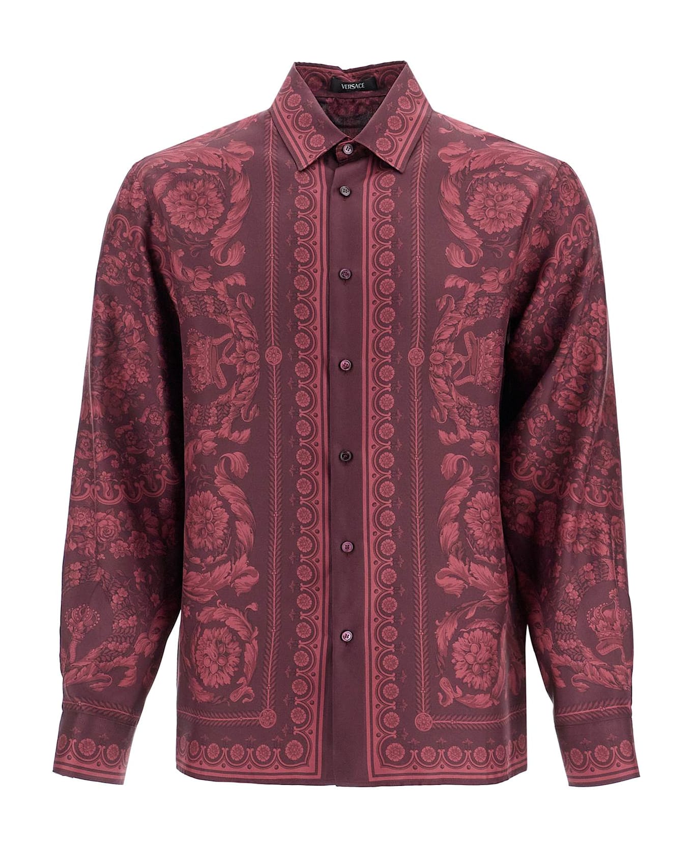 Versace Burgundy Silk Shirt - DARK AUBERGINE TONAL (Purple) シャツ