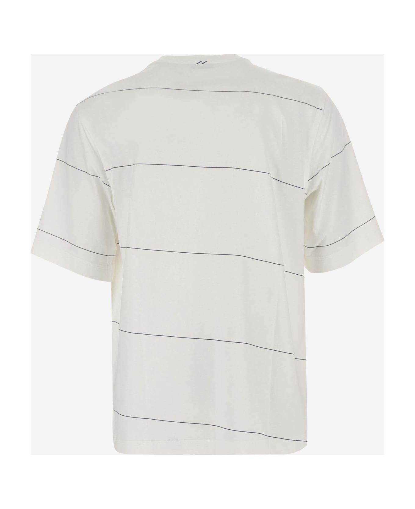 Burberry Cotton T-shirt With Striped Pattern - White シャツ