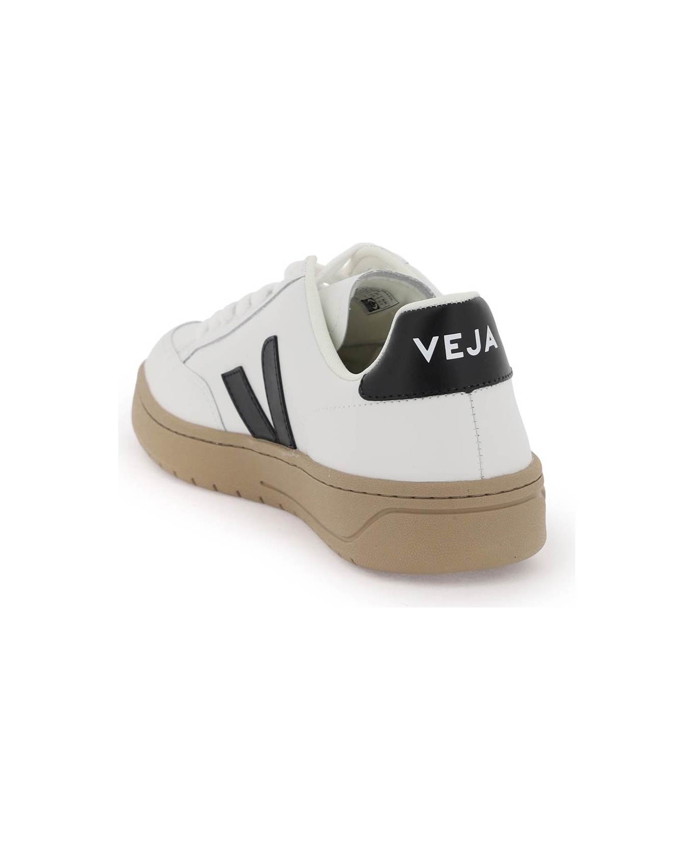 Veja Leather V-12 Sneakers - EXTRA WHITE BLACK DUNE (White)