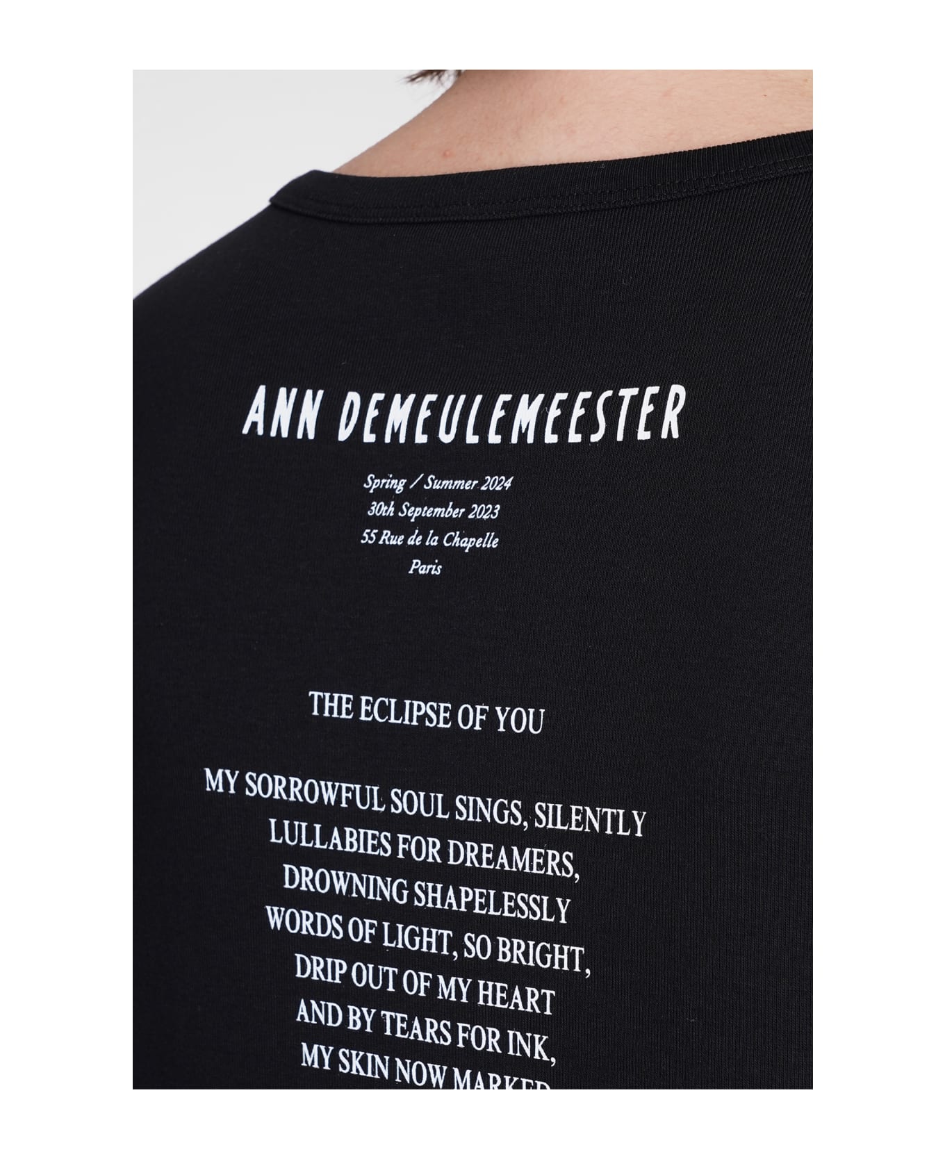 Ann Demeulemeester T-shirt In Black Cotton - black