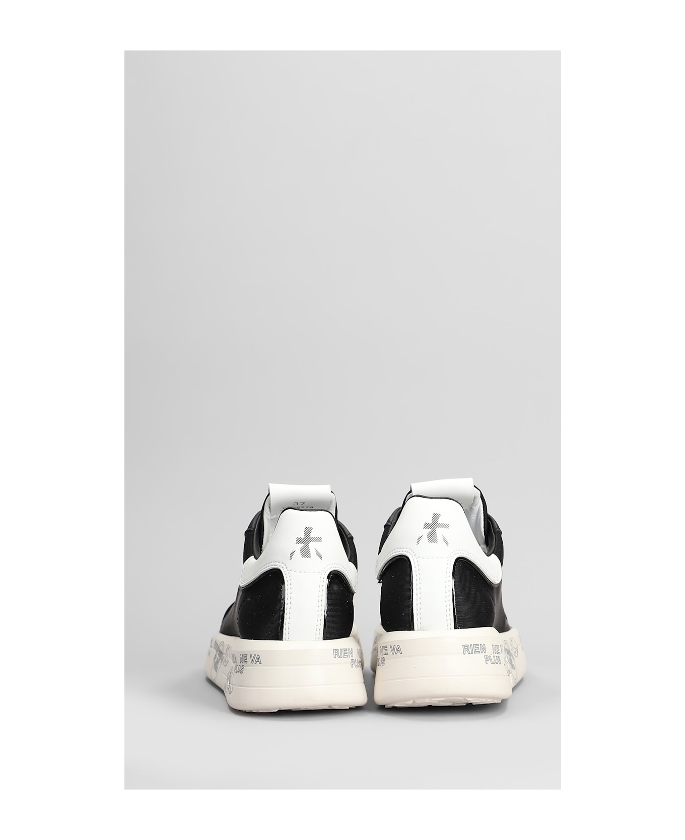 Premiata Belle Sneakers In Black Leather And Fabric - black