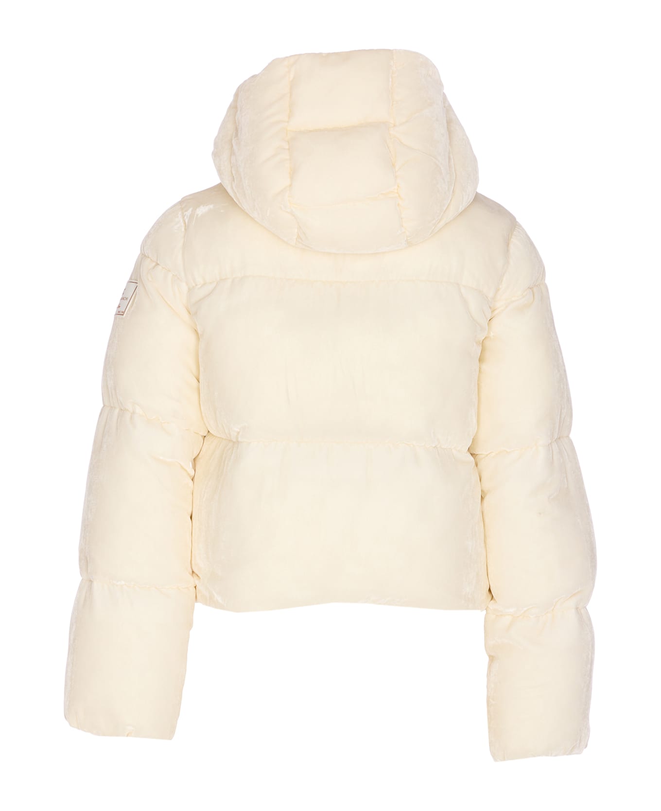 Elisabetta Franchi Velvet Down Jacket - White